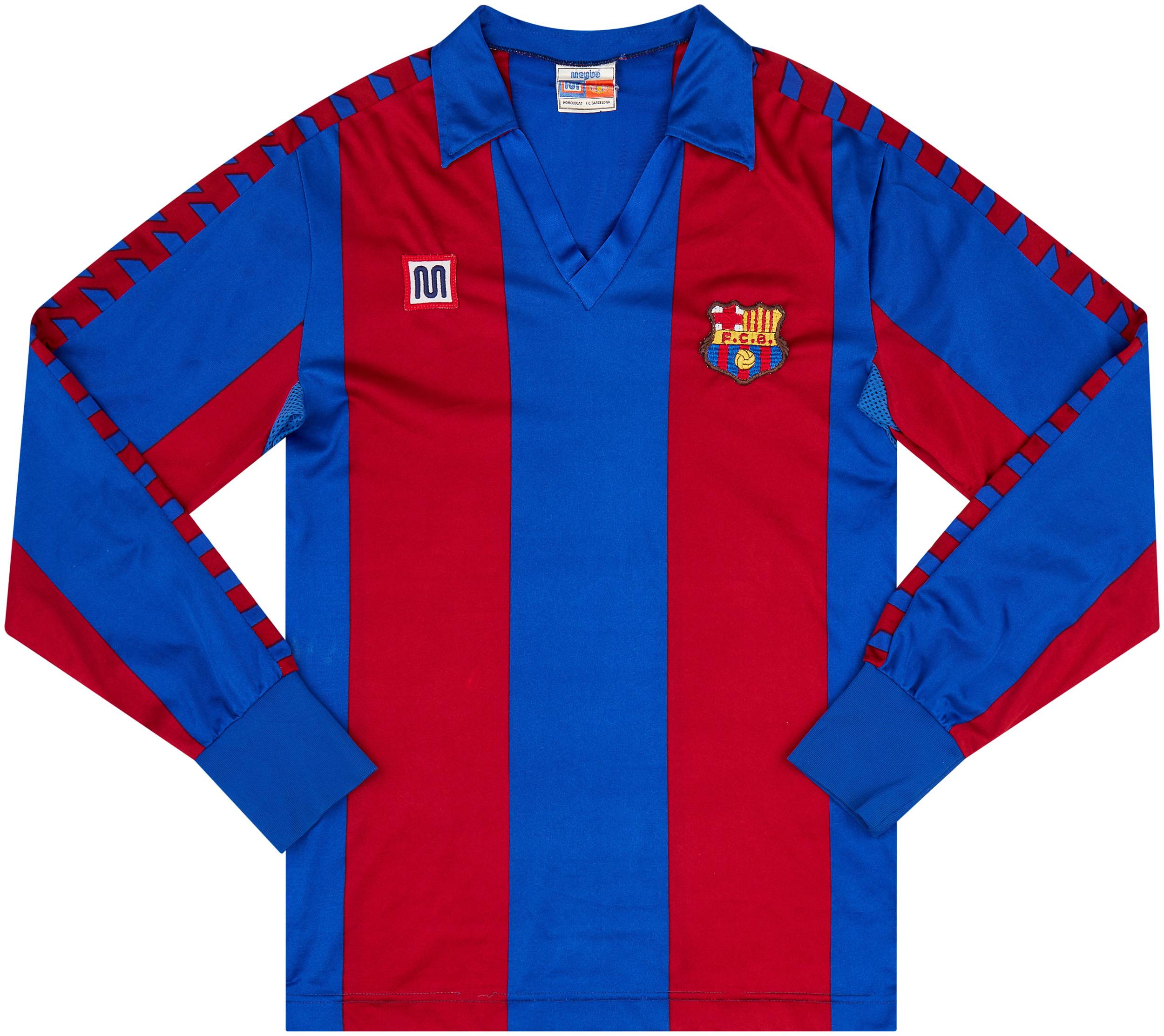 ウェア 80&#39;s FC Barcelona Home L/S Jersey 1984-89 Barcelona Home L/S Shirt - 9/10 - (Y)