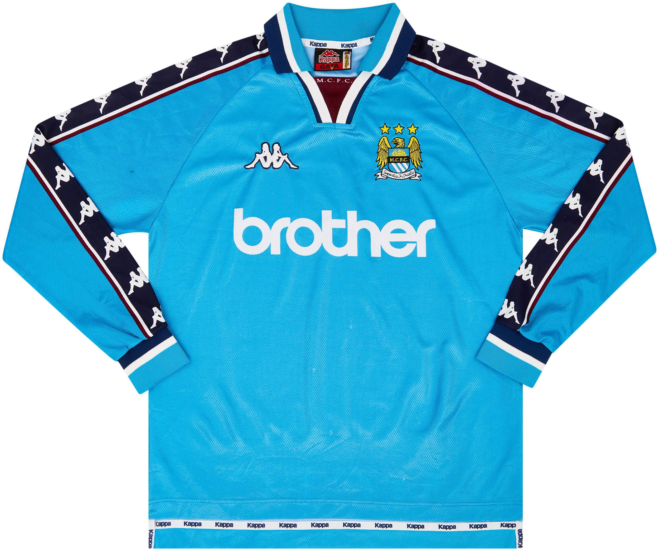 1997 99 Manchester City Home L S Shirt Very Good 7 10 M