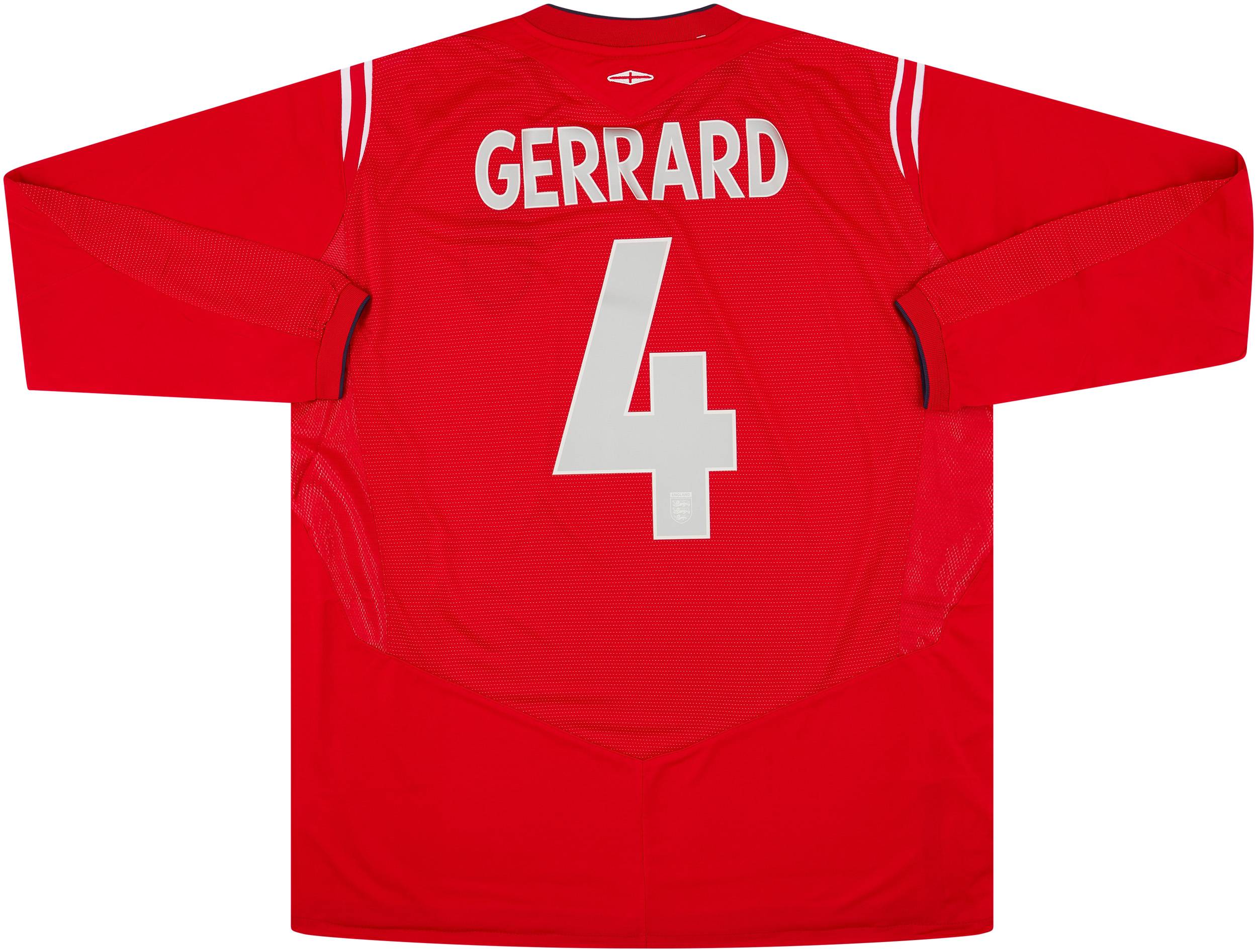 2004-06 England Away L/S Shirt Gerrard #4 (XXL)