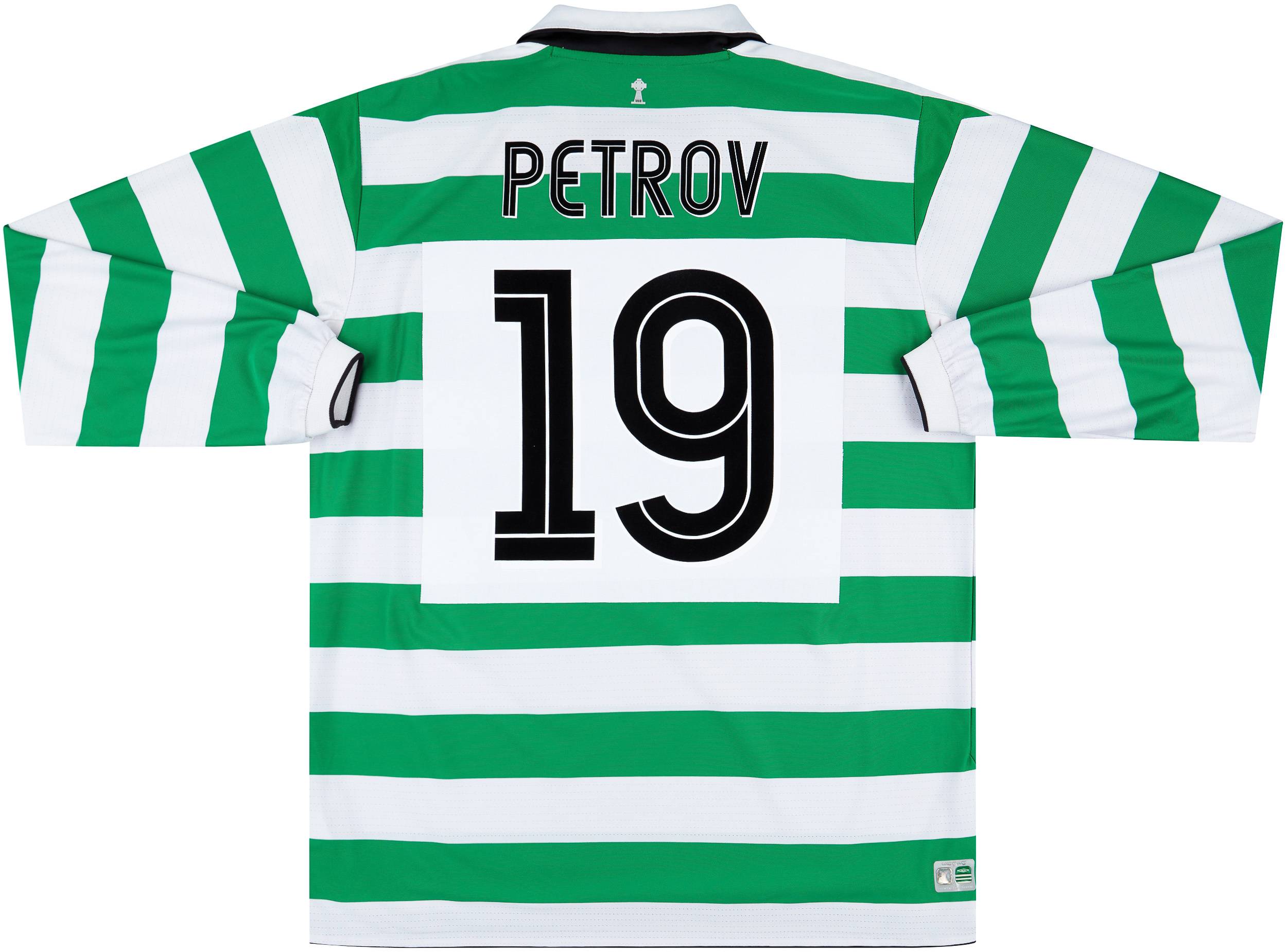 2004-05 Celtic Home L/S Shirt Petrov #19 - 8/10 - (XL)