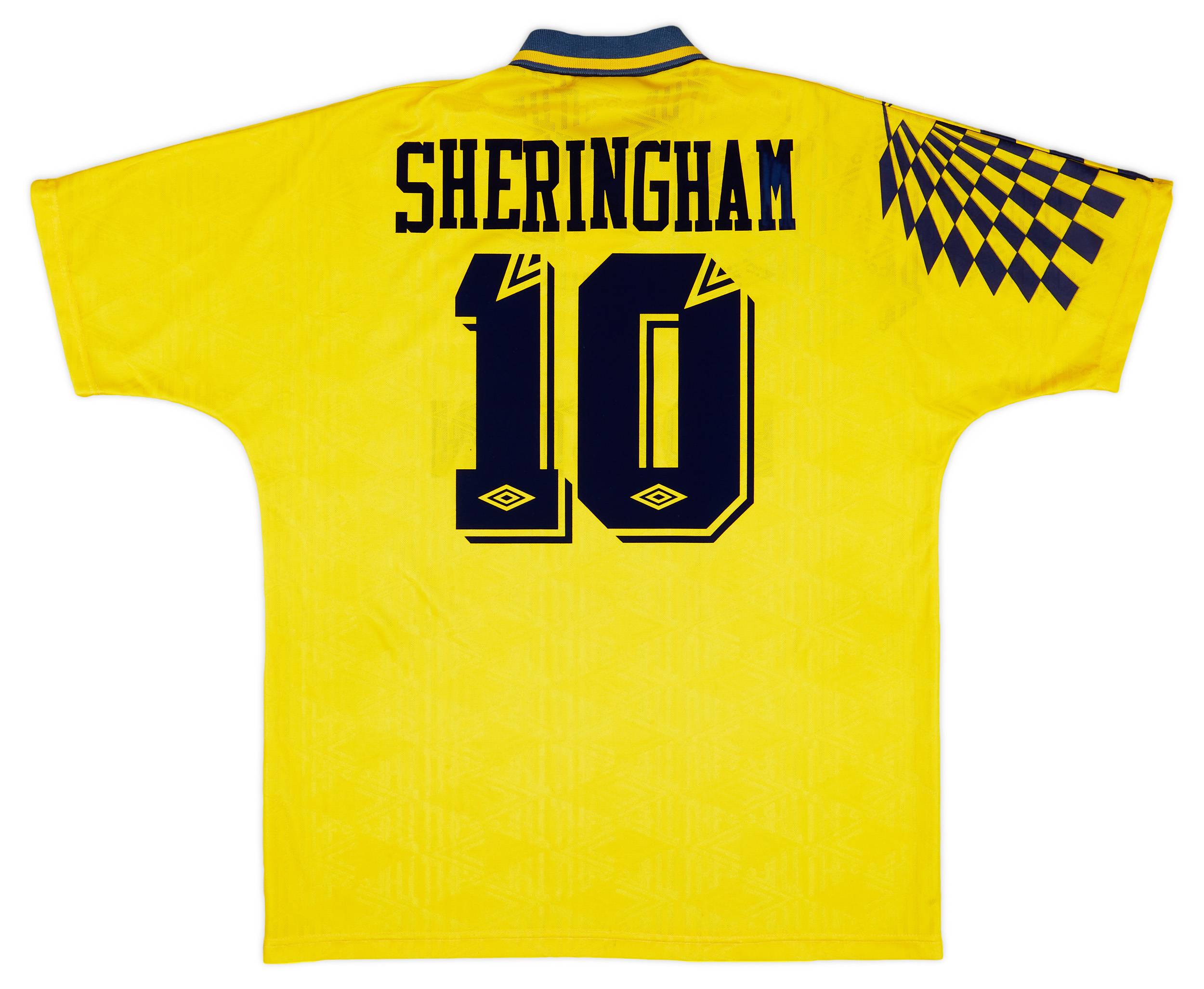 1991-95 Tottenham Away Shirt Sheringham #10 - 8/10 - (XL)