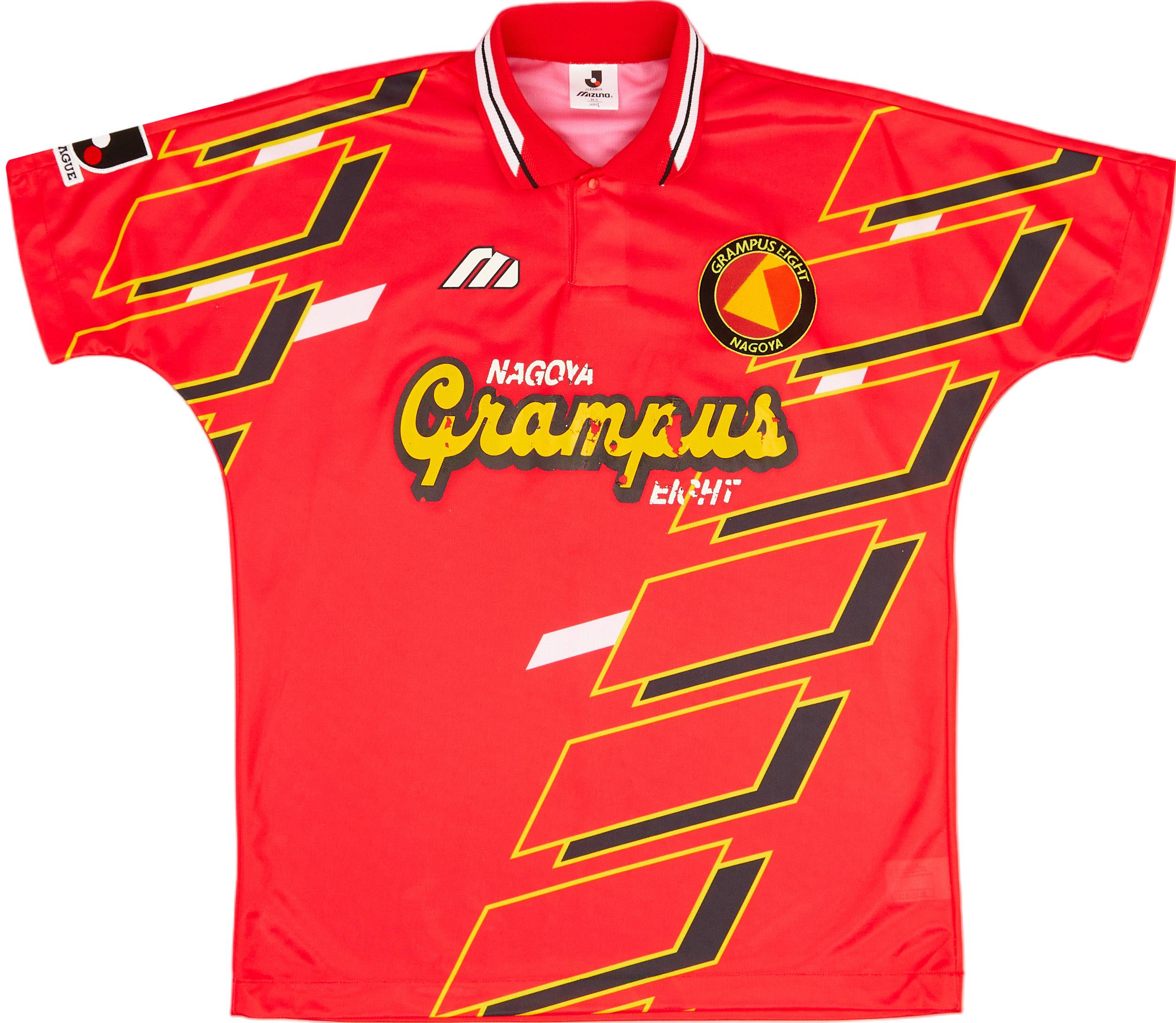 爆買いしたくなる Grampus Nagoya 1994-96 Eight (L) - 6/10 - Shirt Home 実使用、サイン入りウエア