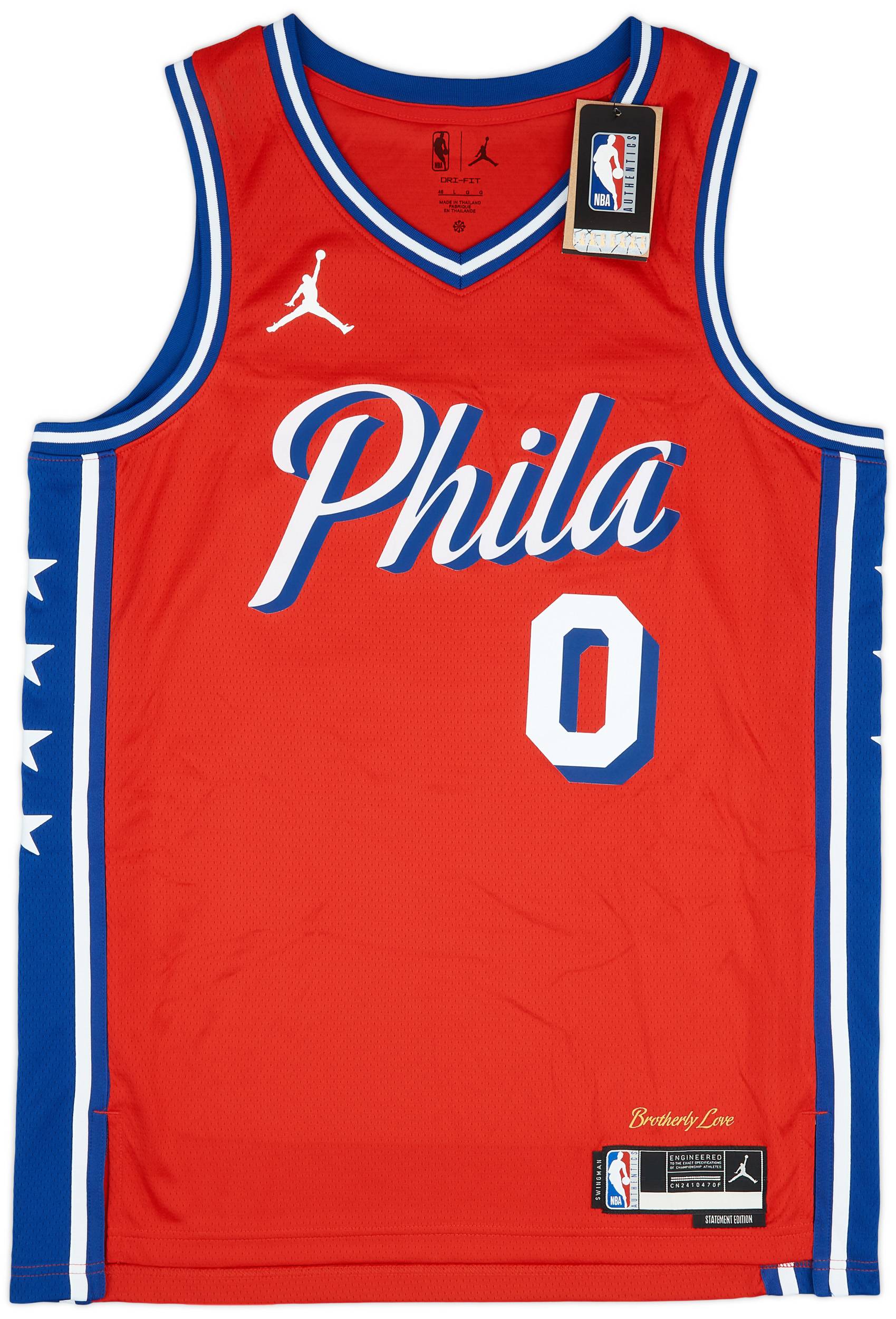 2020 24 Philadelphia 76ers Maxey 0 Jordan Swingman Alternate Jersey XXL