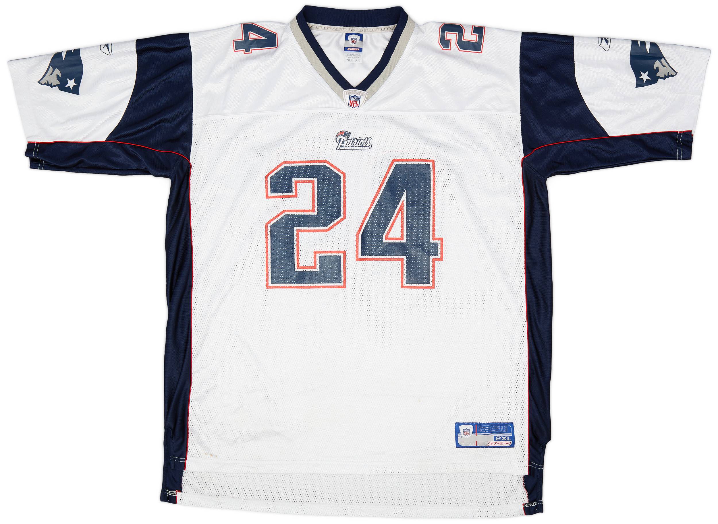2002-04 New England Patriots Law #24 Reebok On Field Away Jersey (Very Good) XXL