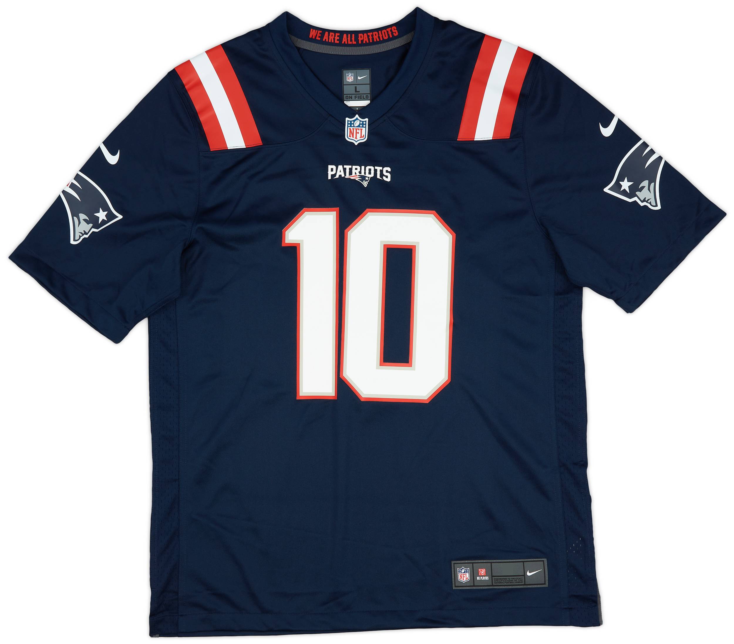 2021-23 New England Patriots Jones #10 Nike Game Home Jersey (L)