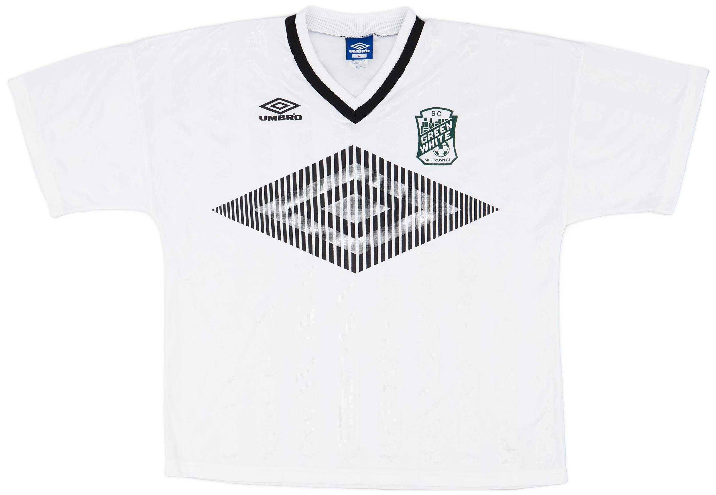 1990s SC Green White Umbro Training Shirt - 9/10 - (L)