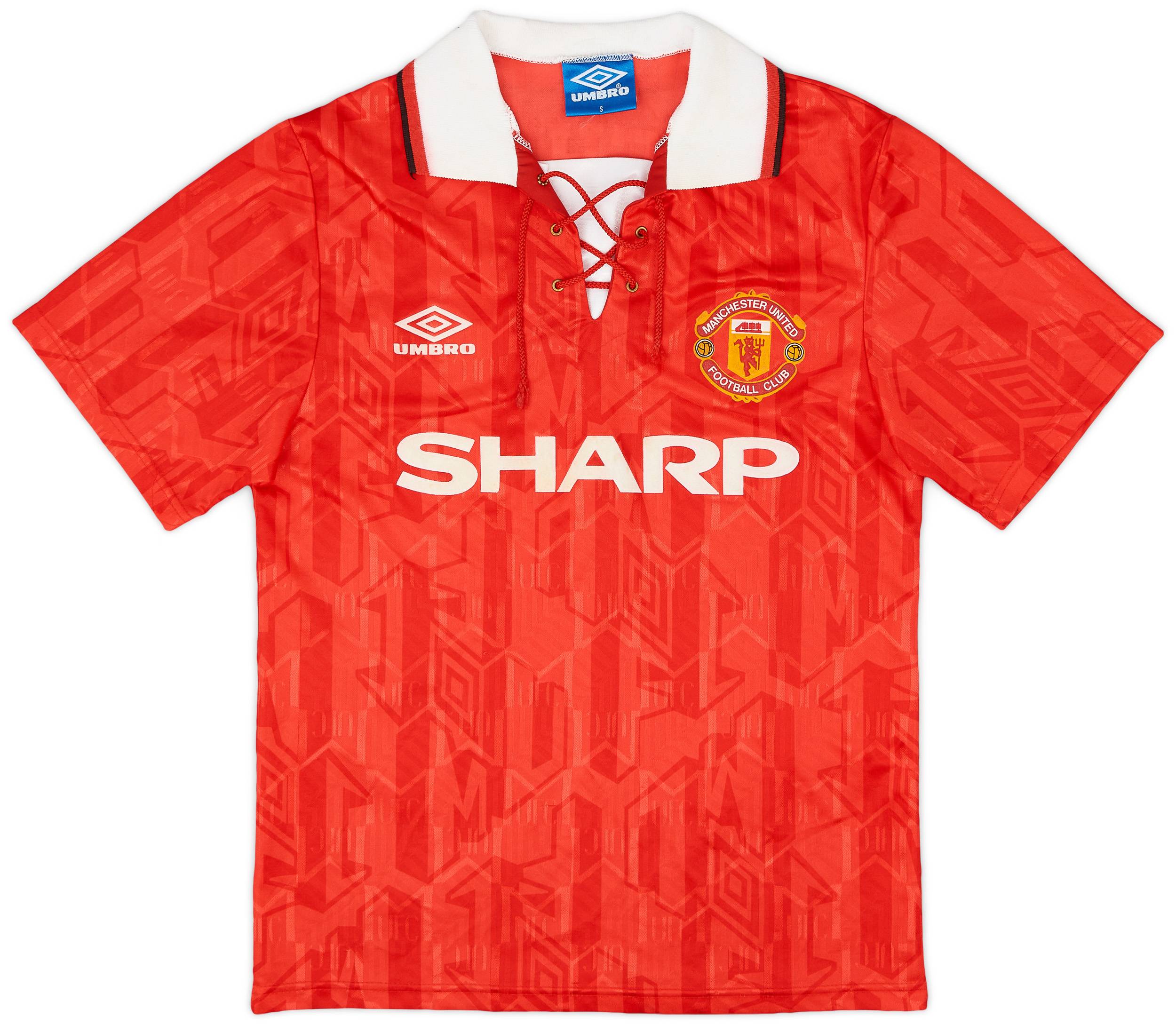 1992-94 Manchester United Home Shirt Lee Sharpe - 9/10 - (S)