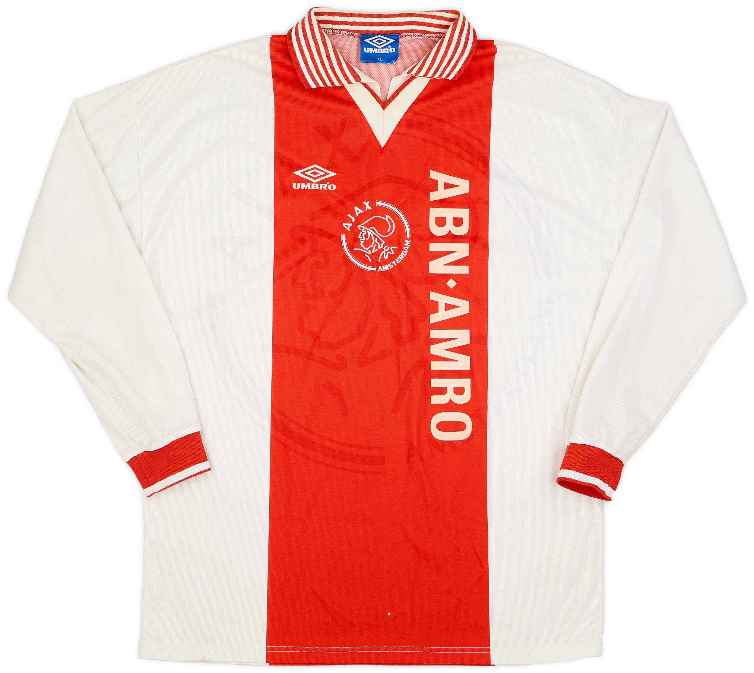 1995-96 Ajax Player Issue Home L/S Shirt - 7/10 - (XL)