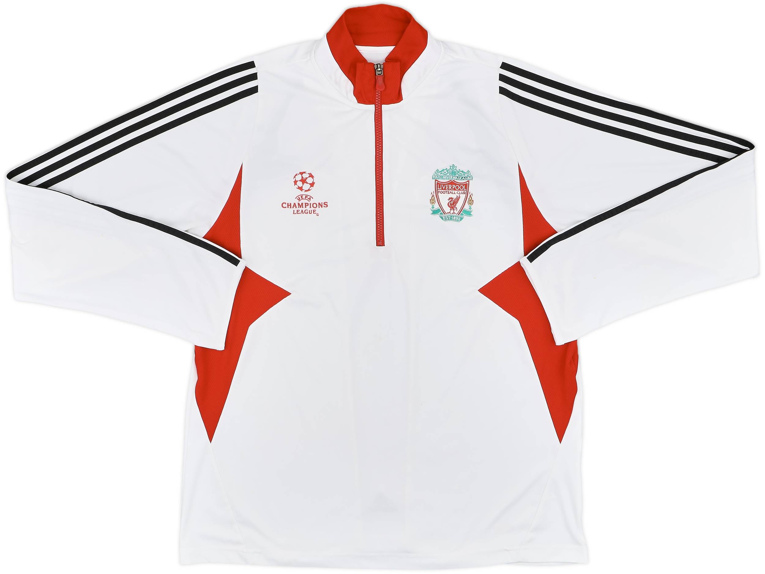 2007-08 Liverpool adidas CL 1/4 Zip Drill Top - 8/10 - (XL)