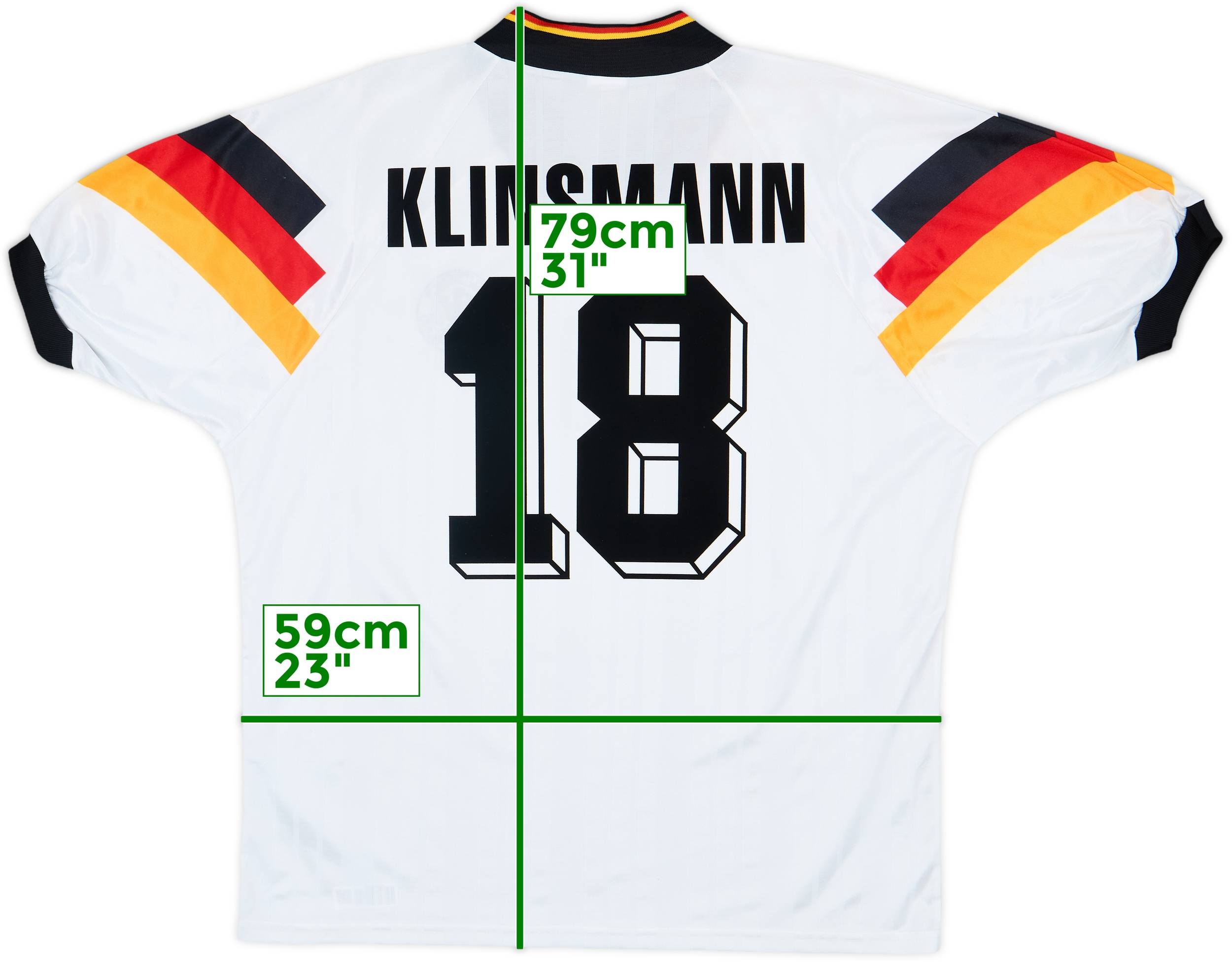 1992-94 Germany Home Shirt Klinsmann #18 - 9/10 - (L/XL)
