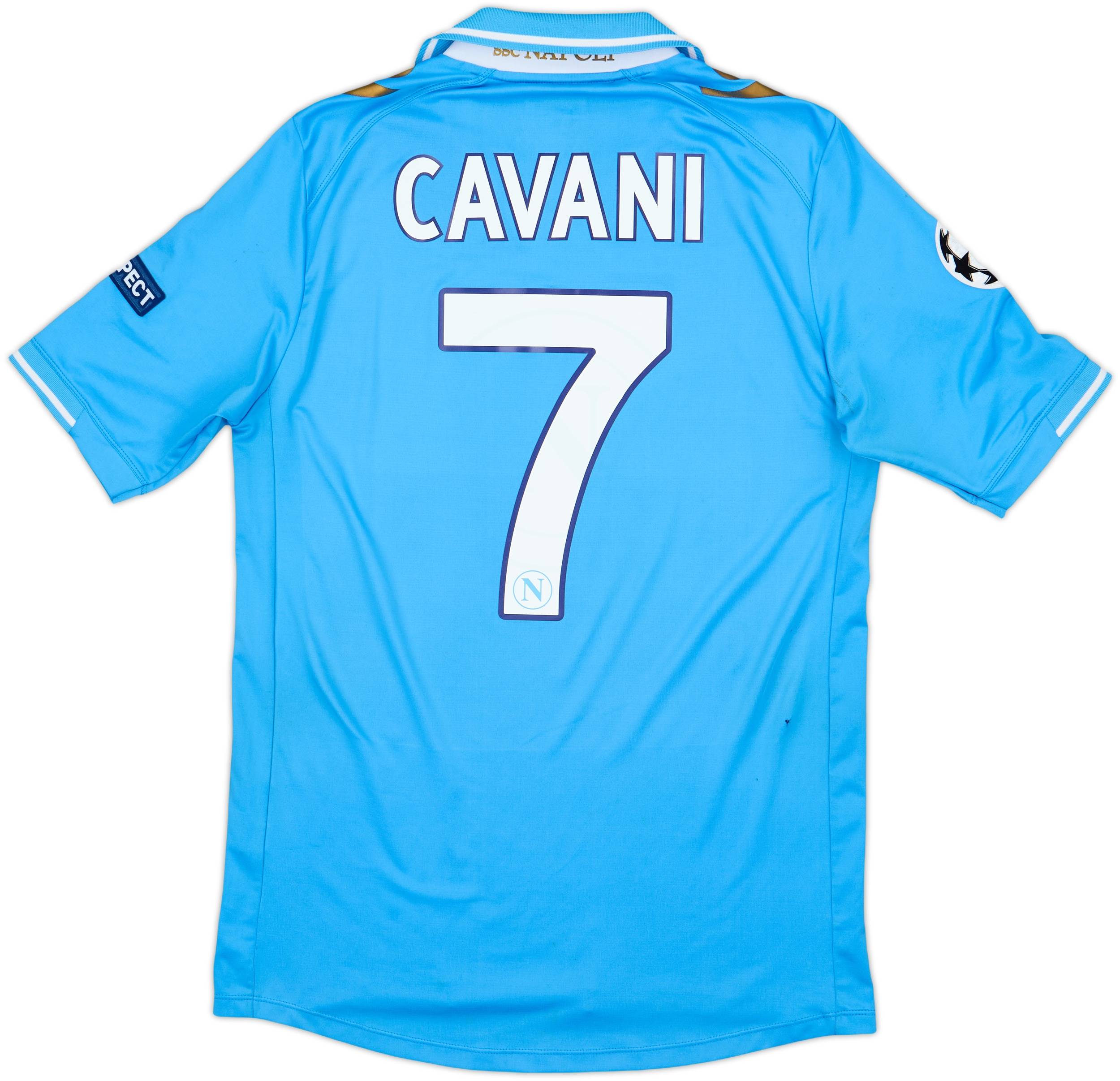 ナポリ　2011-2012 ホームユニフォーム　背番号7 カバーニ 2011-12 Napoli Home Shirt Cavani #7 - 6/10 - (L)