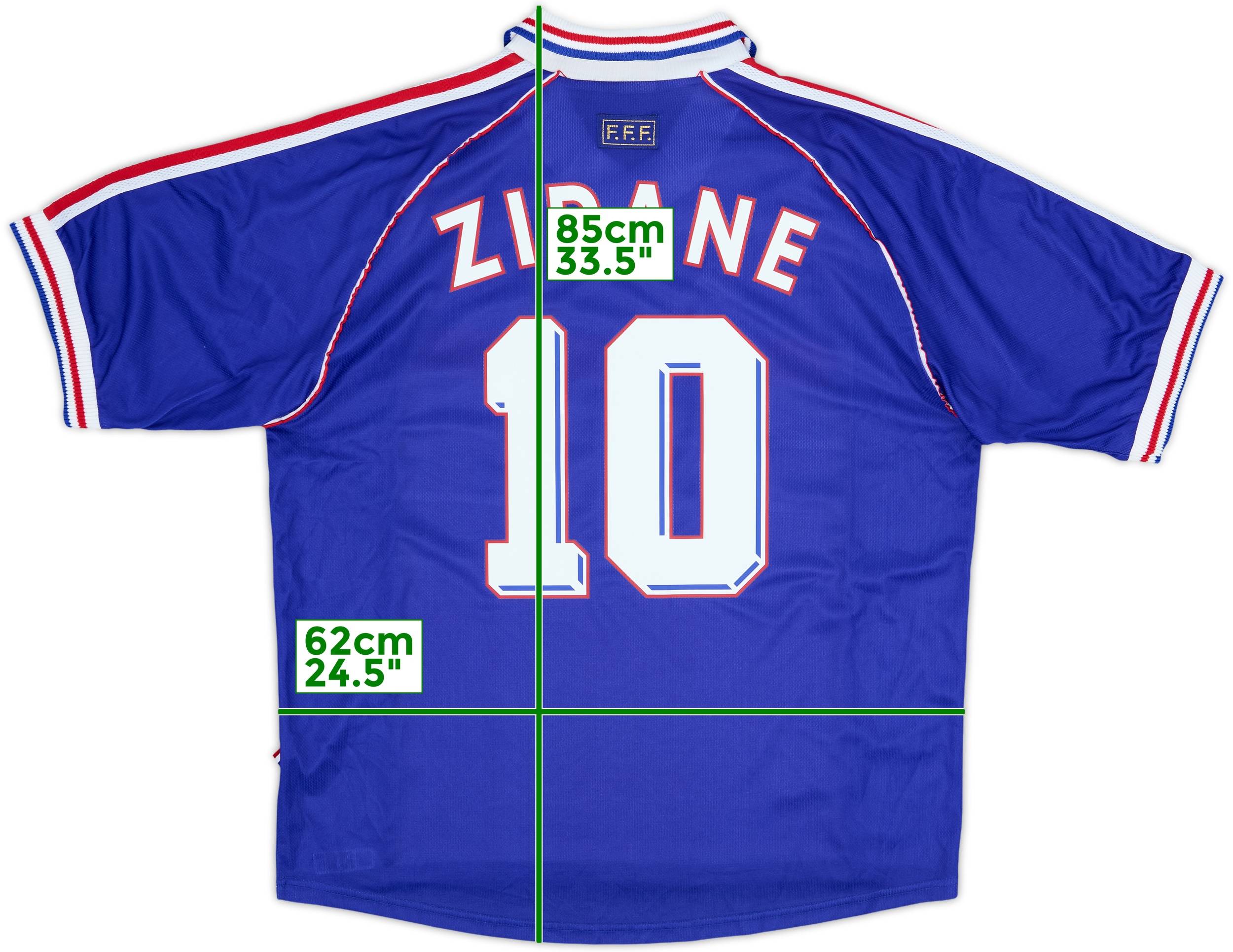 1998-00 France Home Shirt Zidane #10 - 8/10 - (XL)