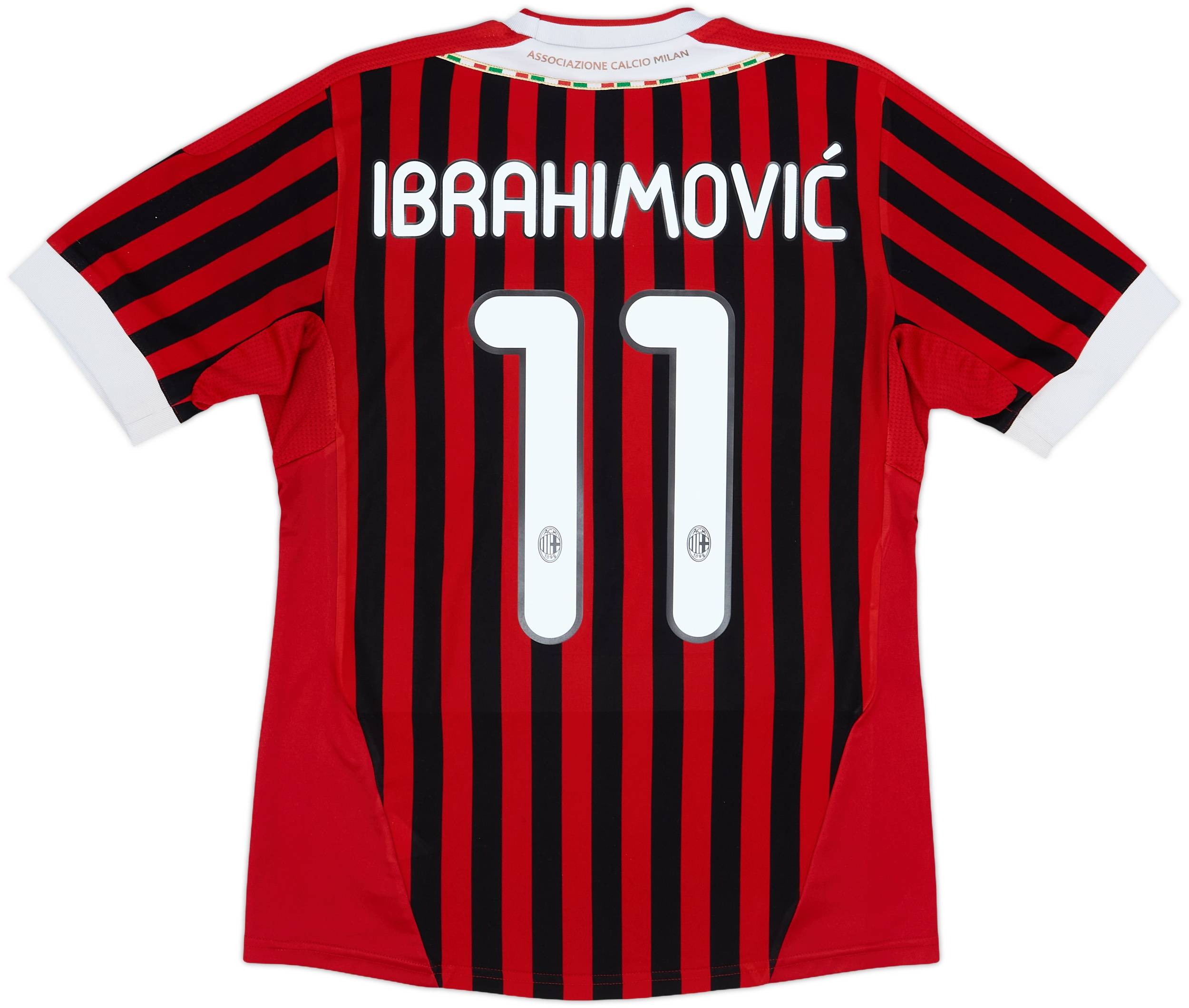 ACミラン IBRAHIMOVIĆ シャツ 11番 2011-12 AC Milan Home Shirt Ibrahimovic #11 - 5/10 - (S)