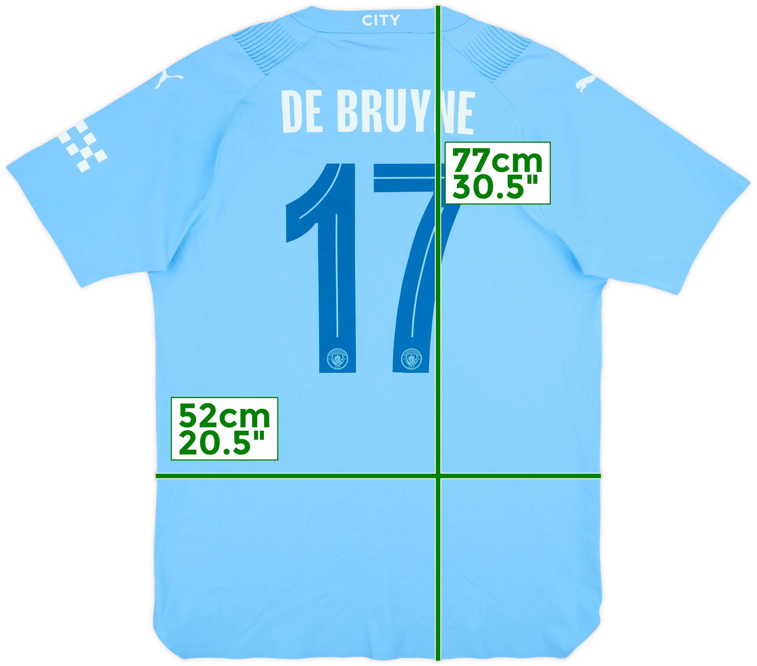 2023-24 Manchester City Authentic Home Shirt De Bruyne #17 - 8/10