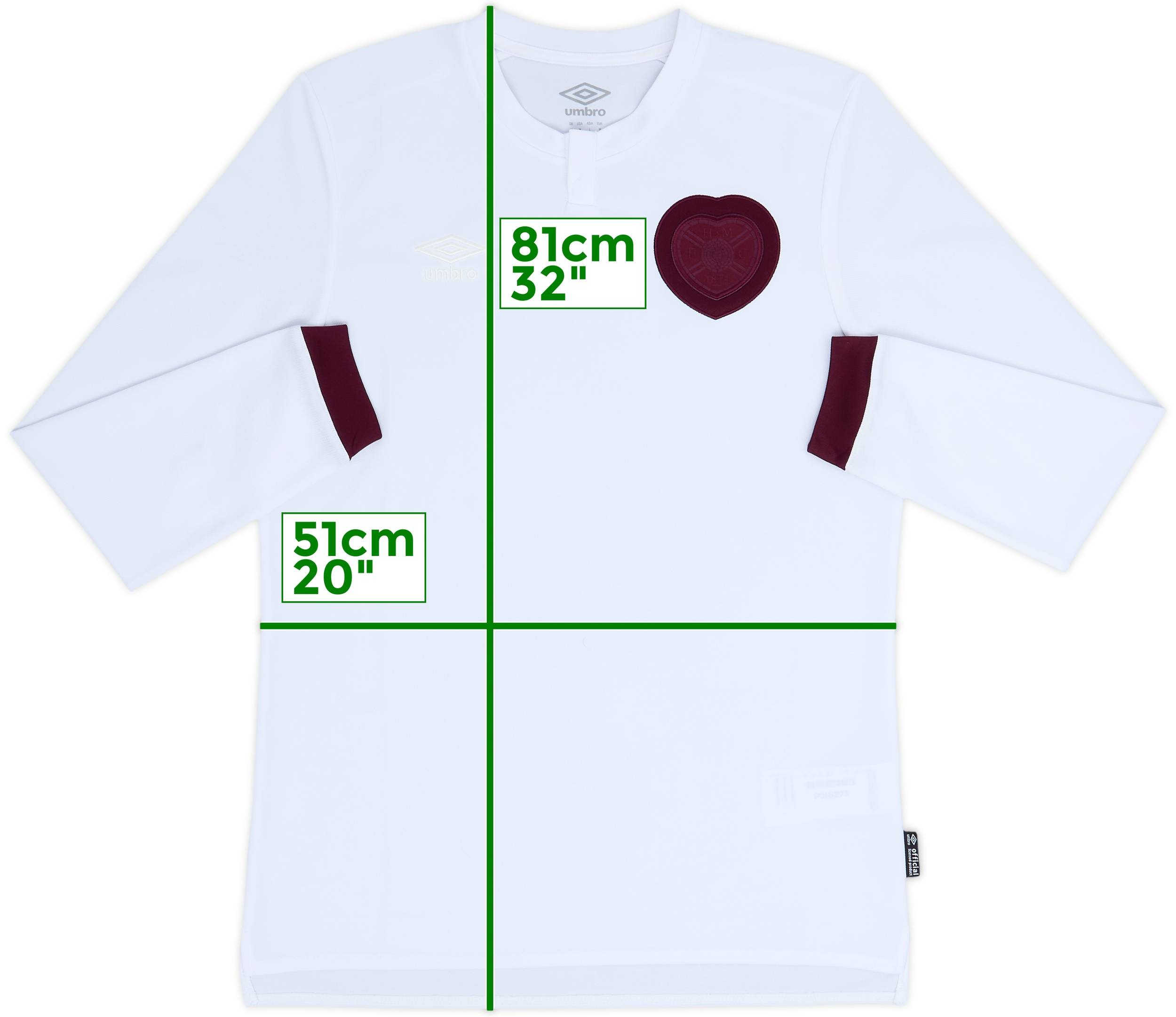 2023-24 Hearts Third L/S Shirt - 10/10 - (M)