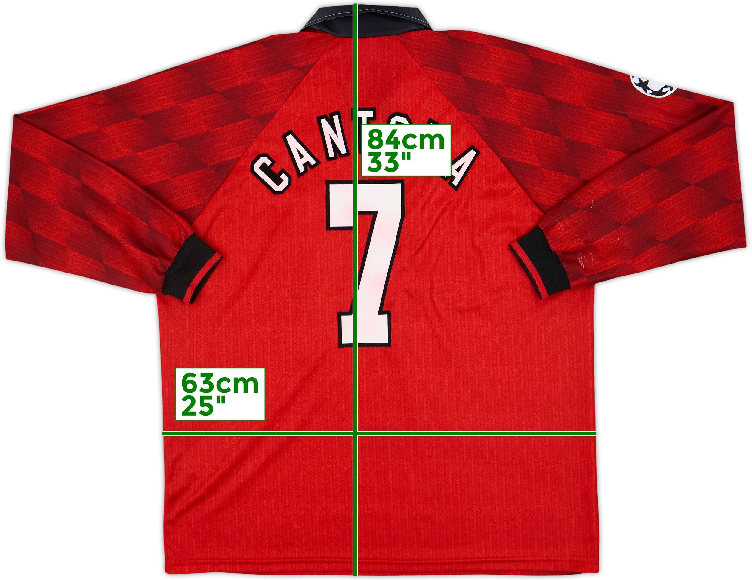 1996-98 Manchester United Home L/S Shirt Cantona #7 - 6/10 - (XXL)