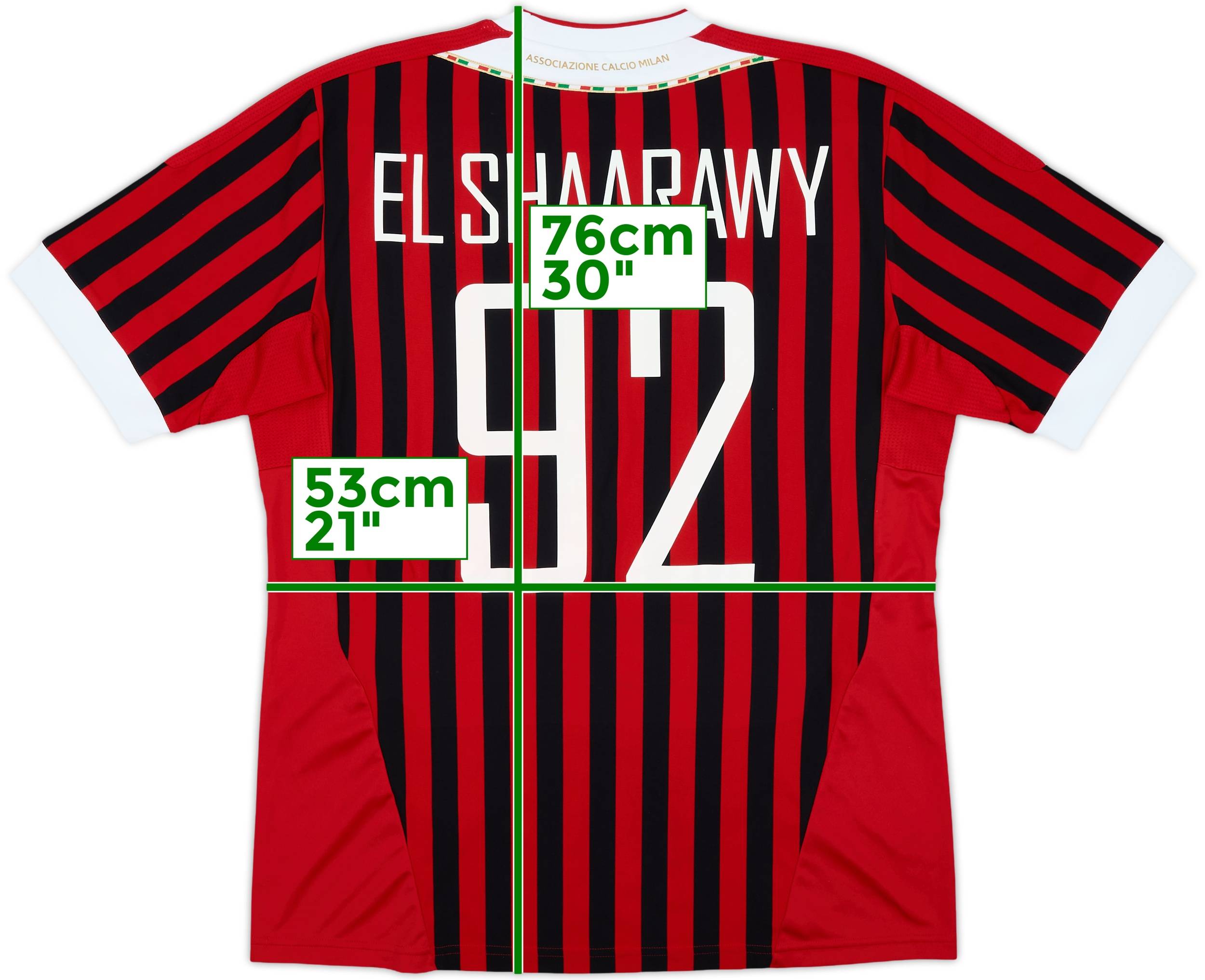 2011-12 AC Milan Home Shirt El Shaarawy #92 - 8/10 - (L)