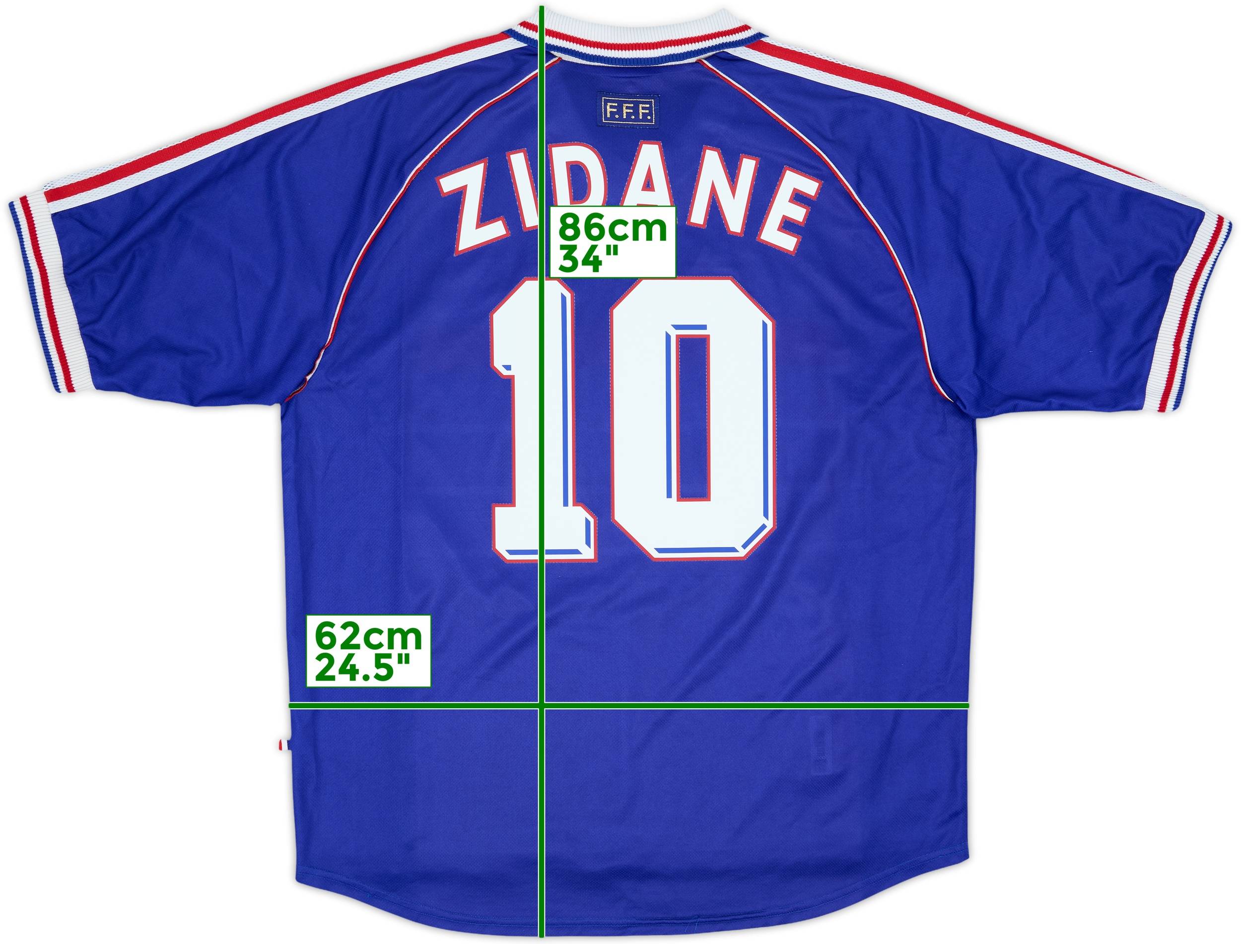 1998-00 France Home Shirt Zidane #10 - 9/10 - (XL)