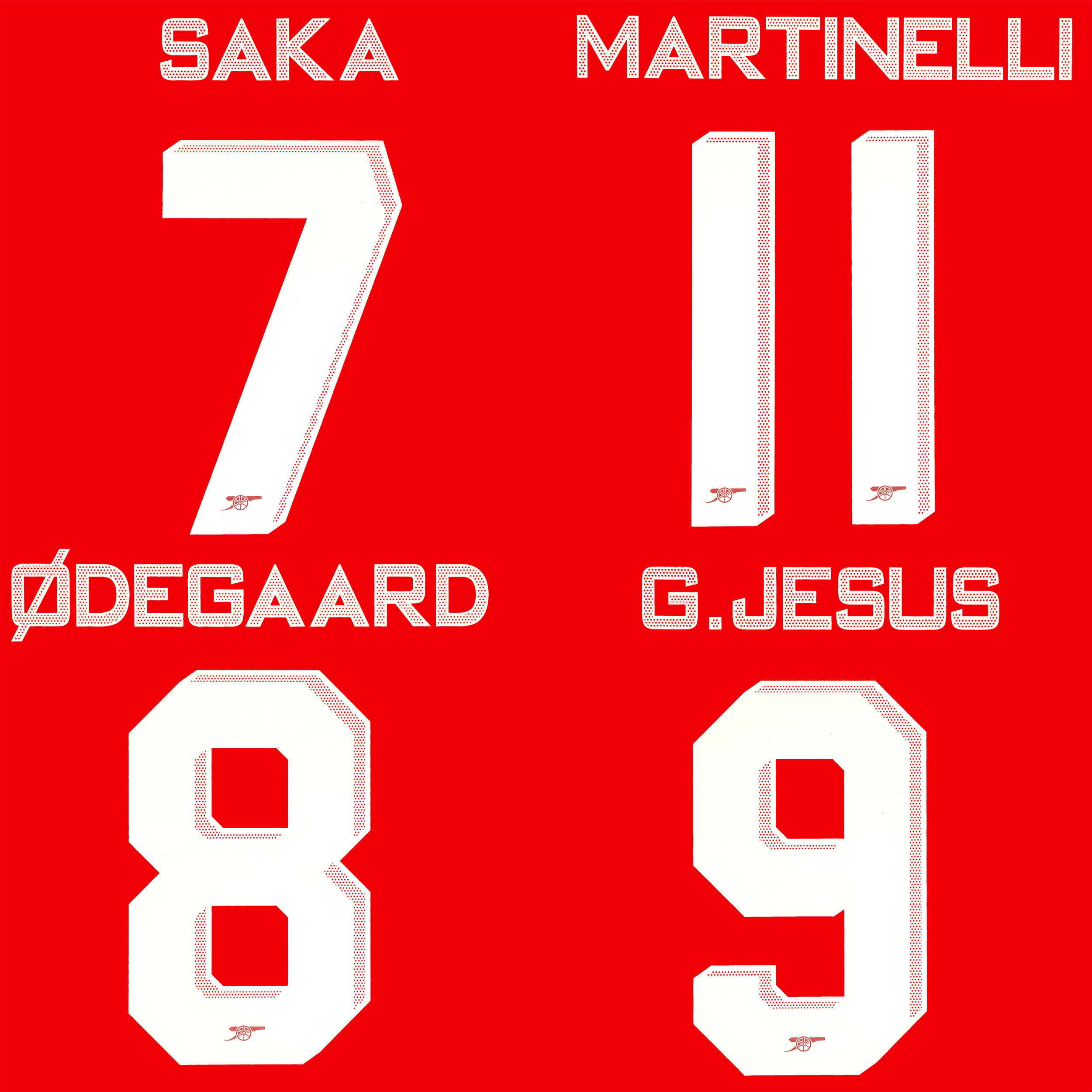 2022-23 Arsenal Home European/Cup Name Set