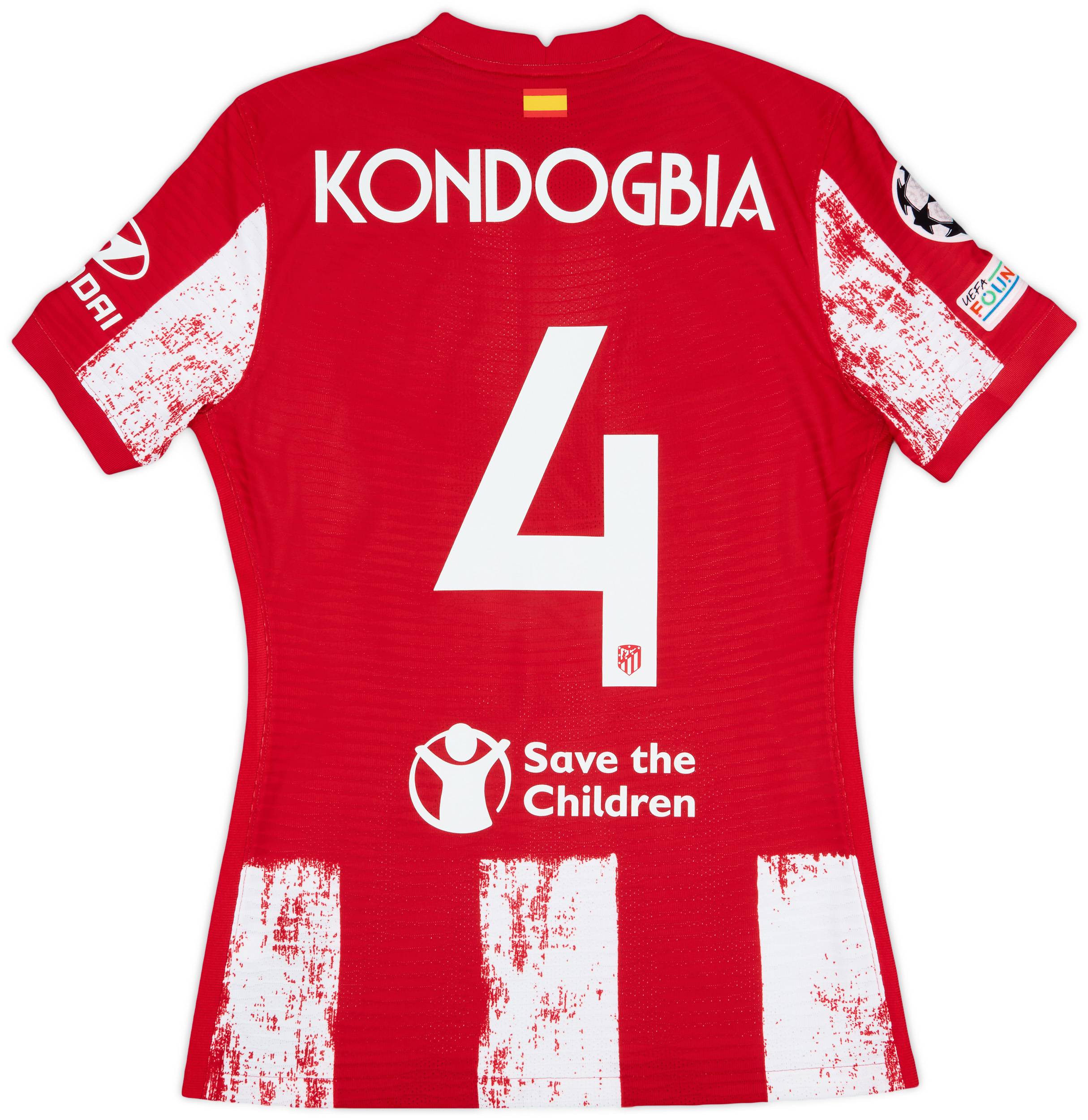 2021-22 Atletico Madrid Match Issue Champions League Home Shirt