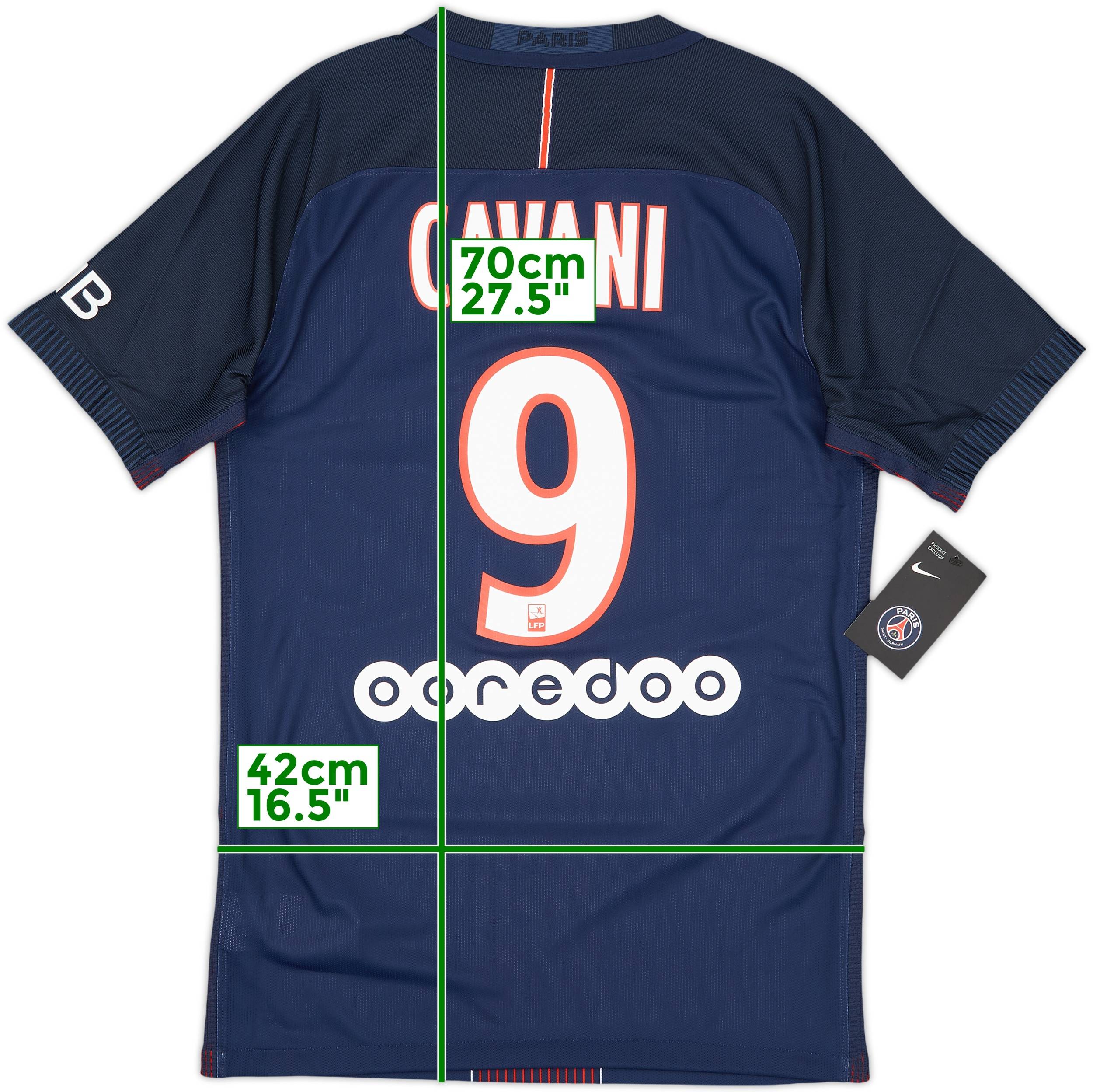 PSG カバーニ　オーセンティック 2016-17 Paris Saint-Germain Authentic Home Shirt Cavani #9 (S)