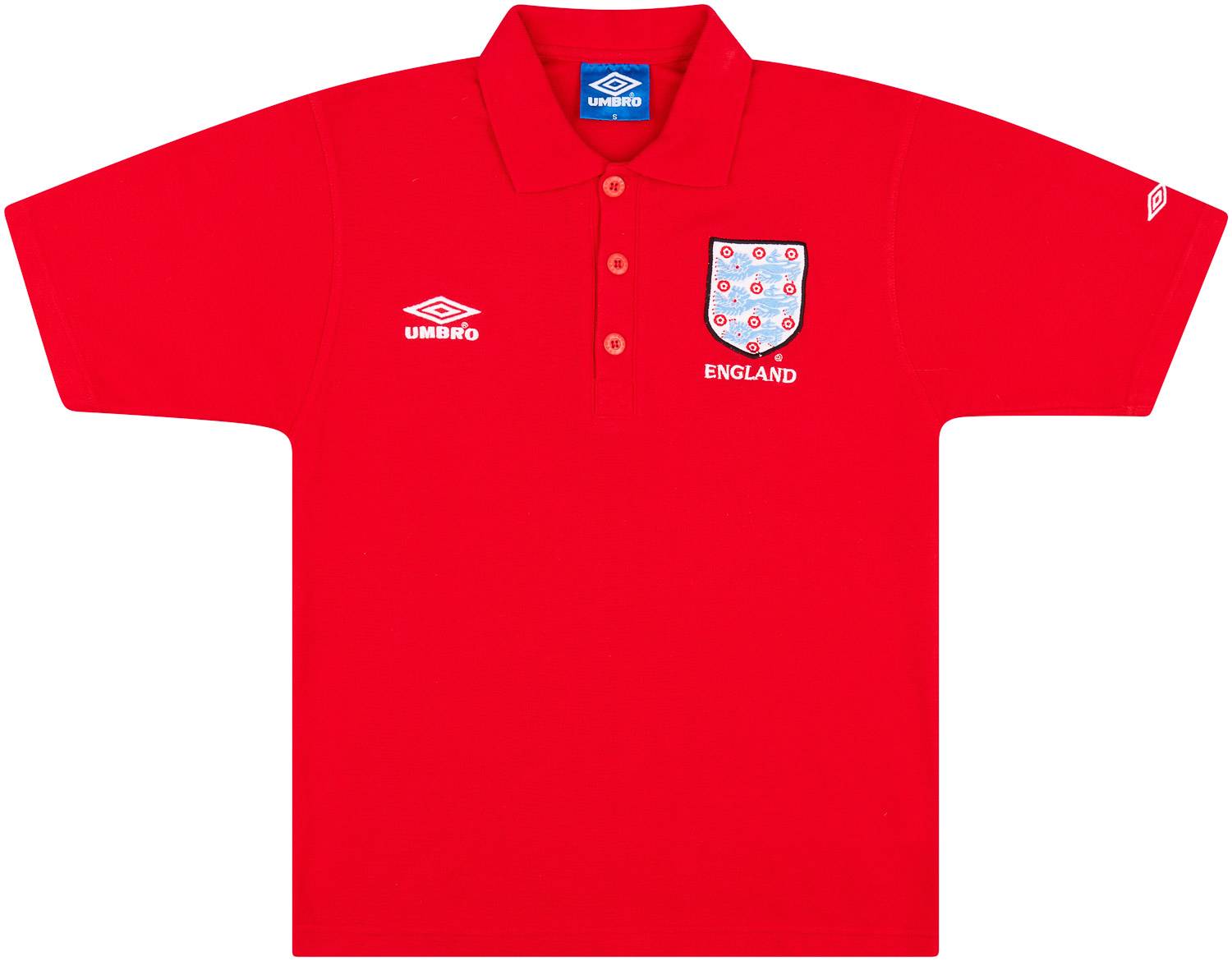 1990s England Umbro Polo Shirt - 8/10 - (S)