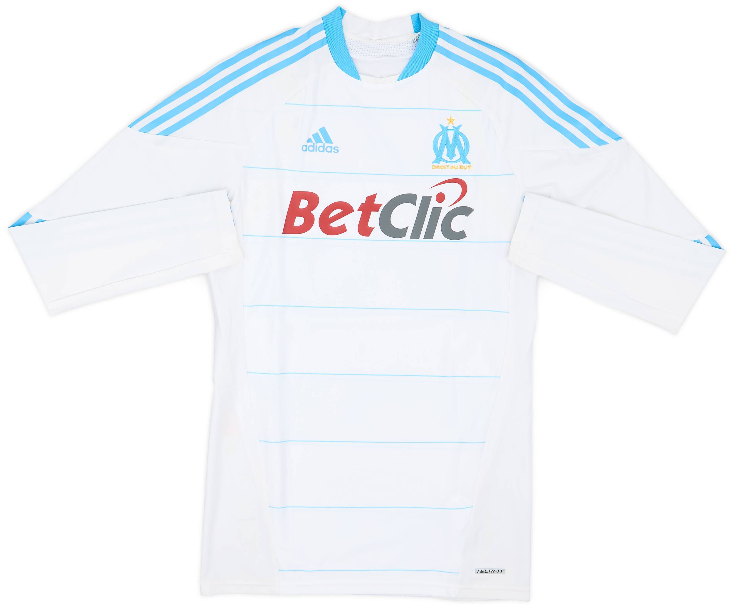 2010-11 Olympique Marseille Player Issue TechFit Home L/S Shirt - 5/10 - (XL)