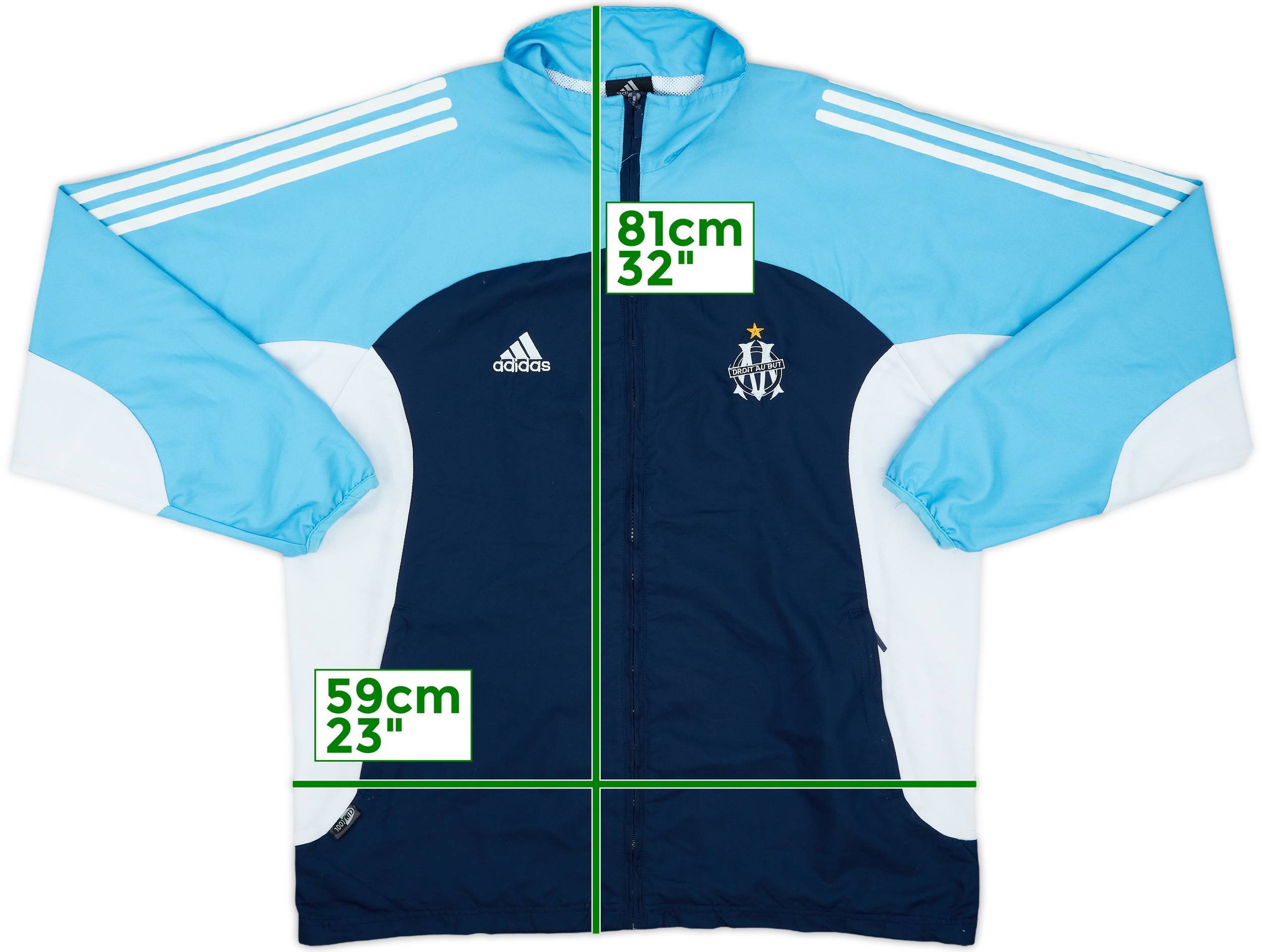 2002-03 Olympique Marseille adidas Track Jacket - 9/10 - (L/XL)