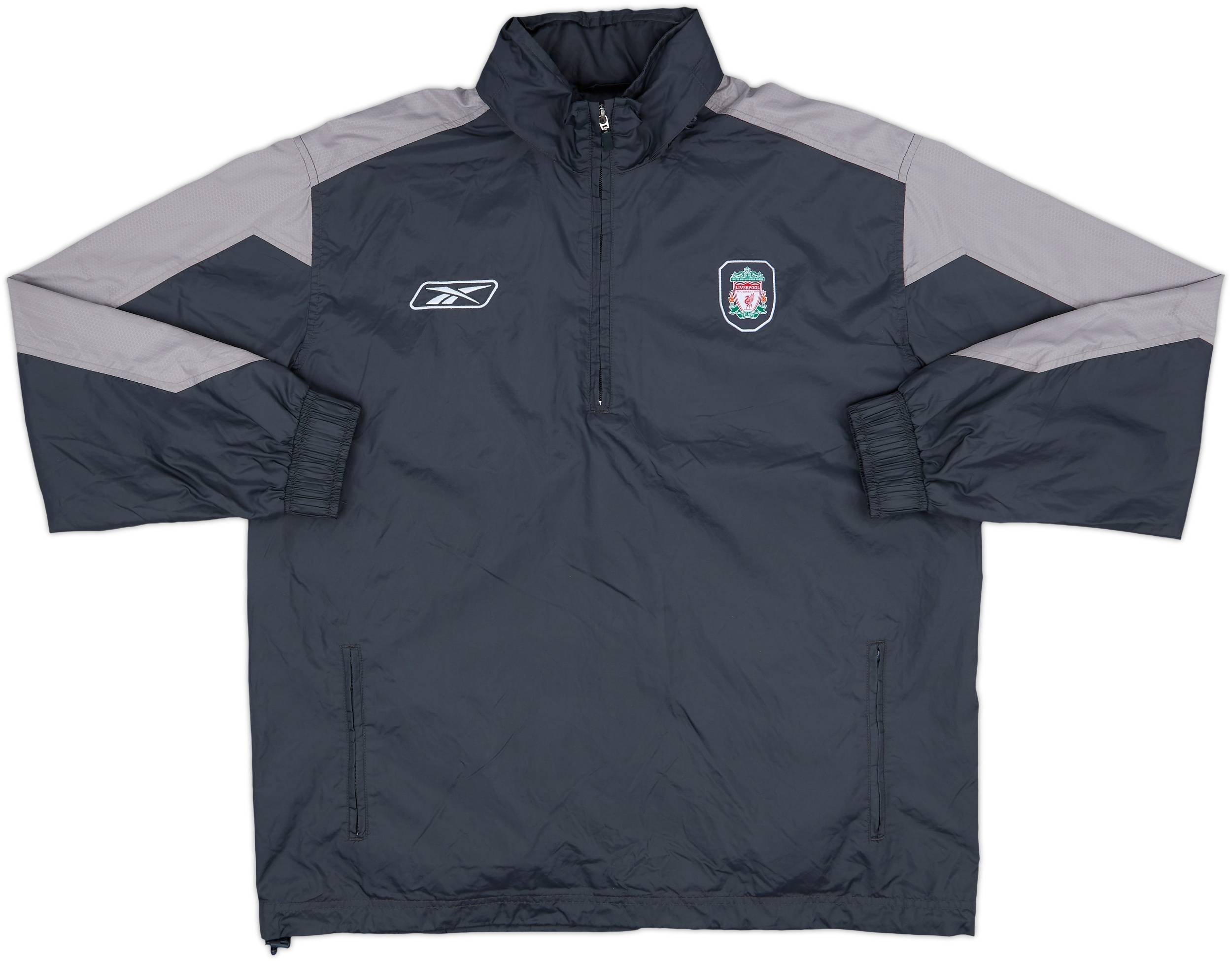 2005-06 Liverpool Reebok 1/4 Zip Hooded Rain Jacket - 10/10 - (L)