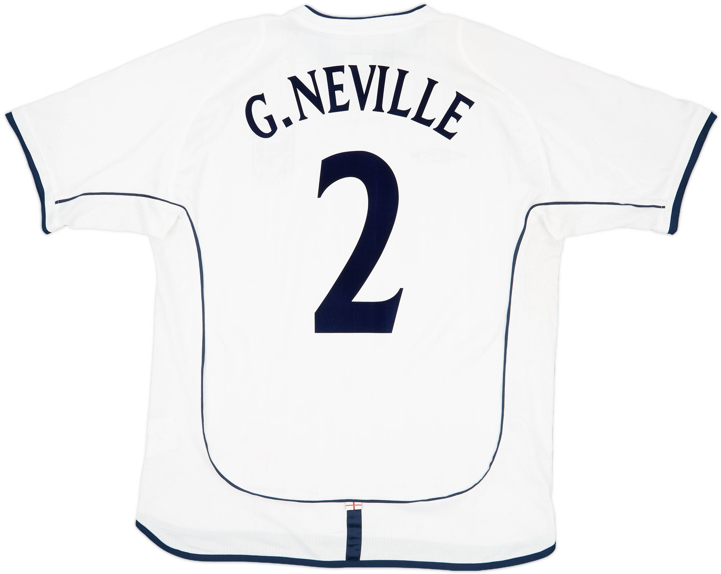 2001-03 England Home Shirt G.Neville #2 - 7/10 - (L)