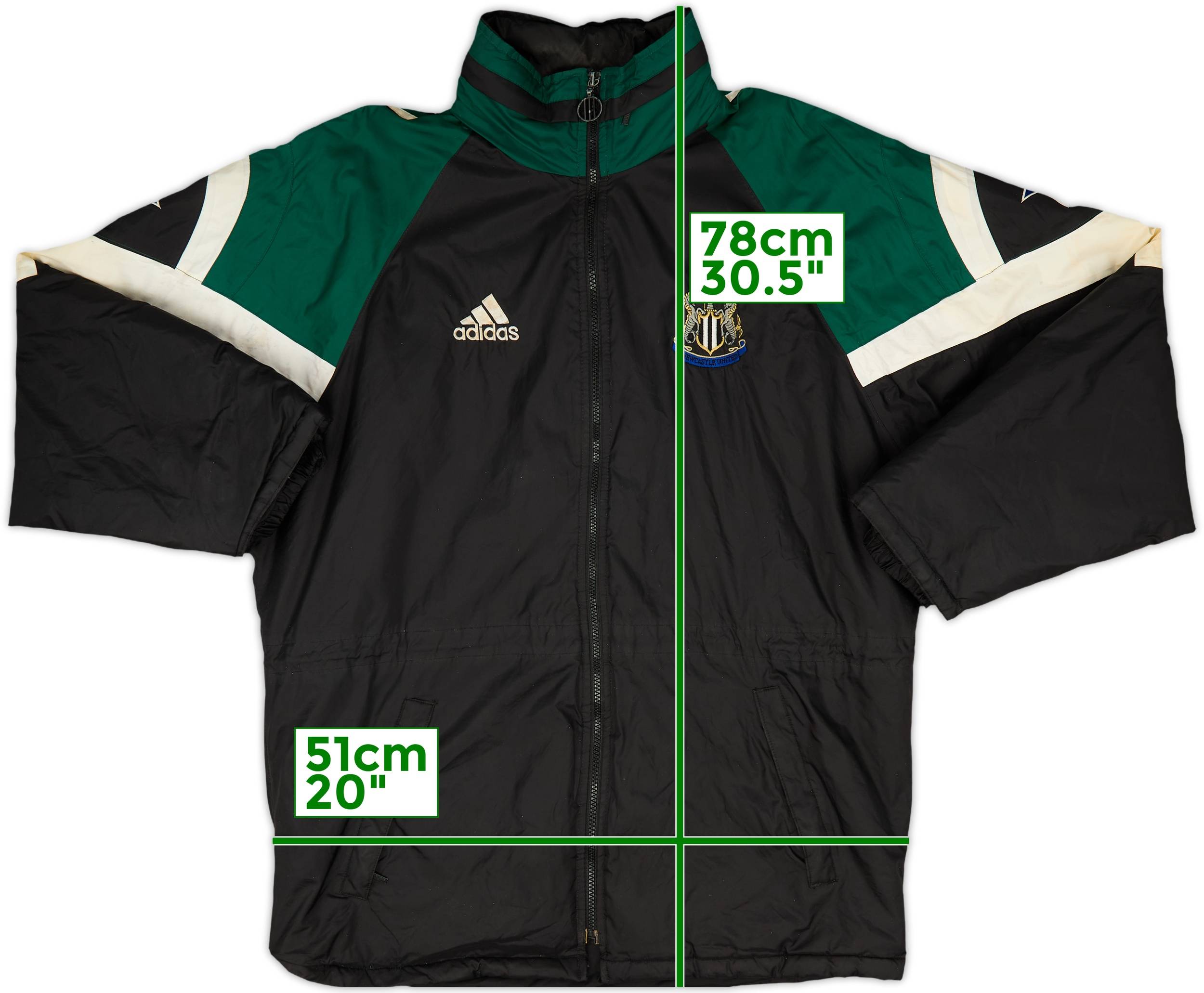 1997-99 Newcastle adidas Padded Bench Coat - 5/10 - (M)