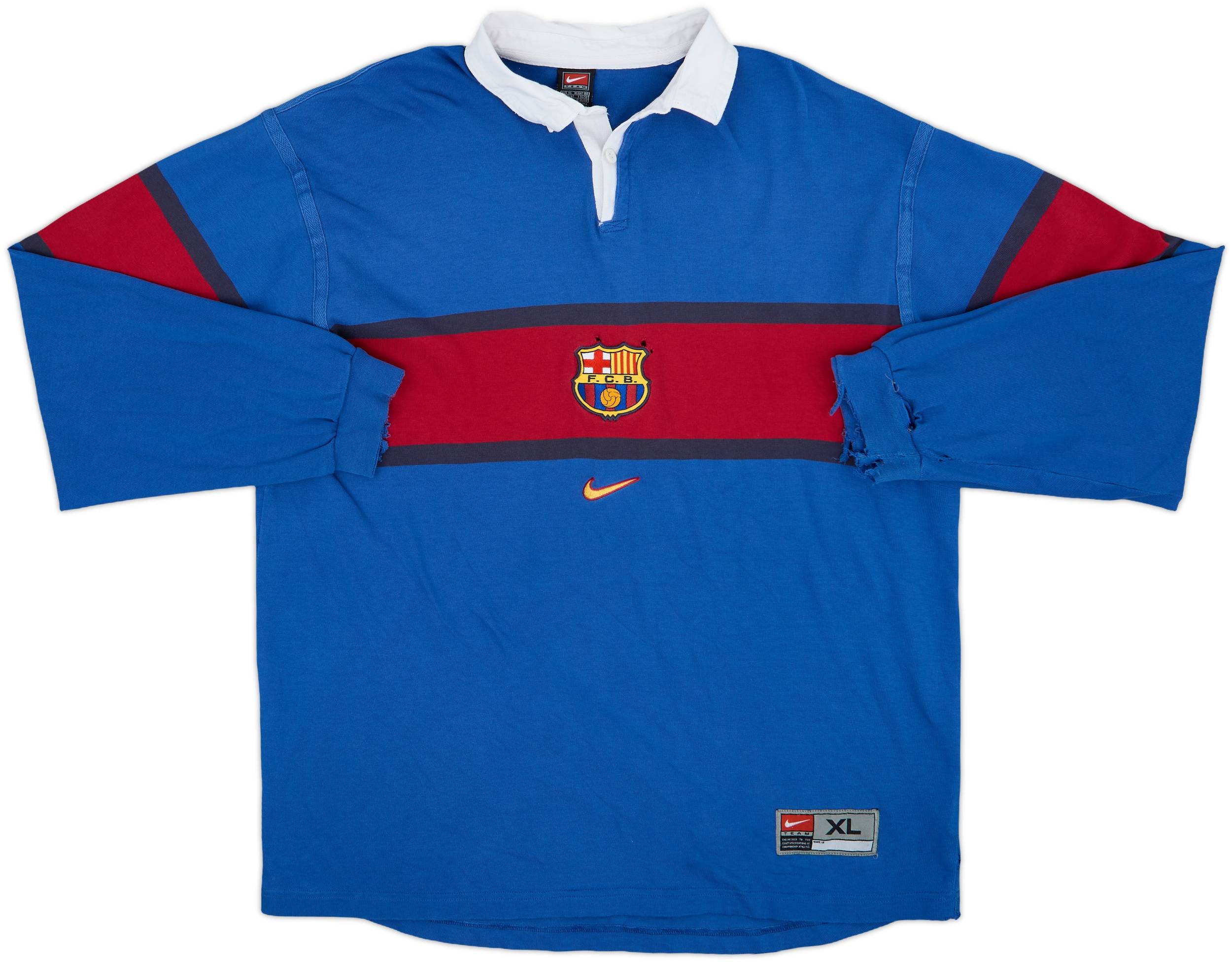 1999-00 Barcelona Nike Rugby L/S Shirt - 4/10 - (XL)
