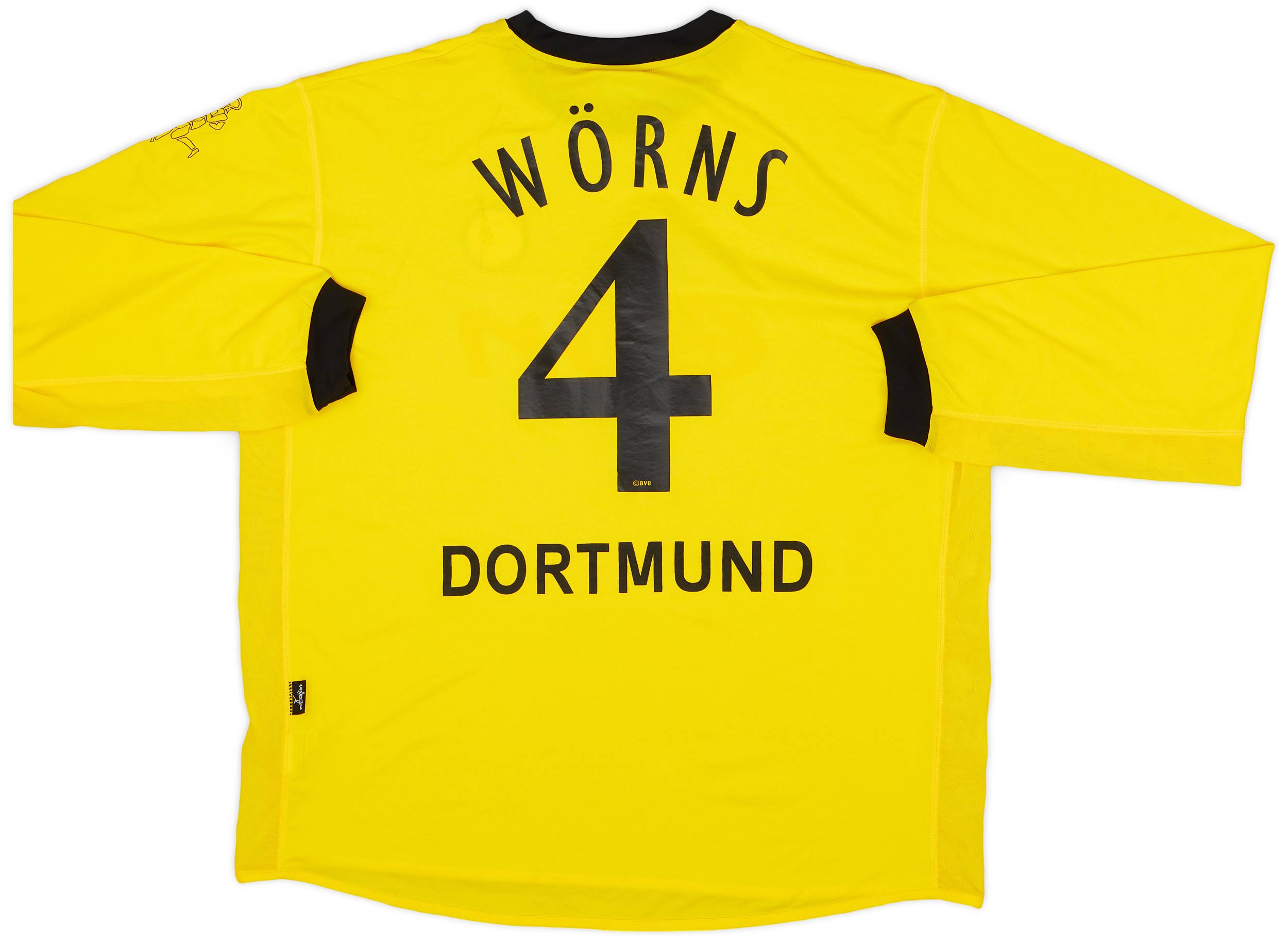 2003-04 Borussia Dortmund Home L/S Shirt Wörns #4 - 8/10 - (XXL)