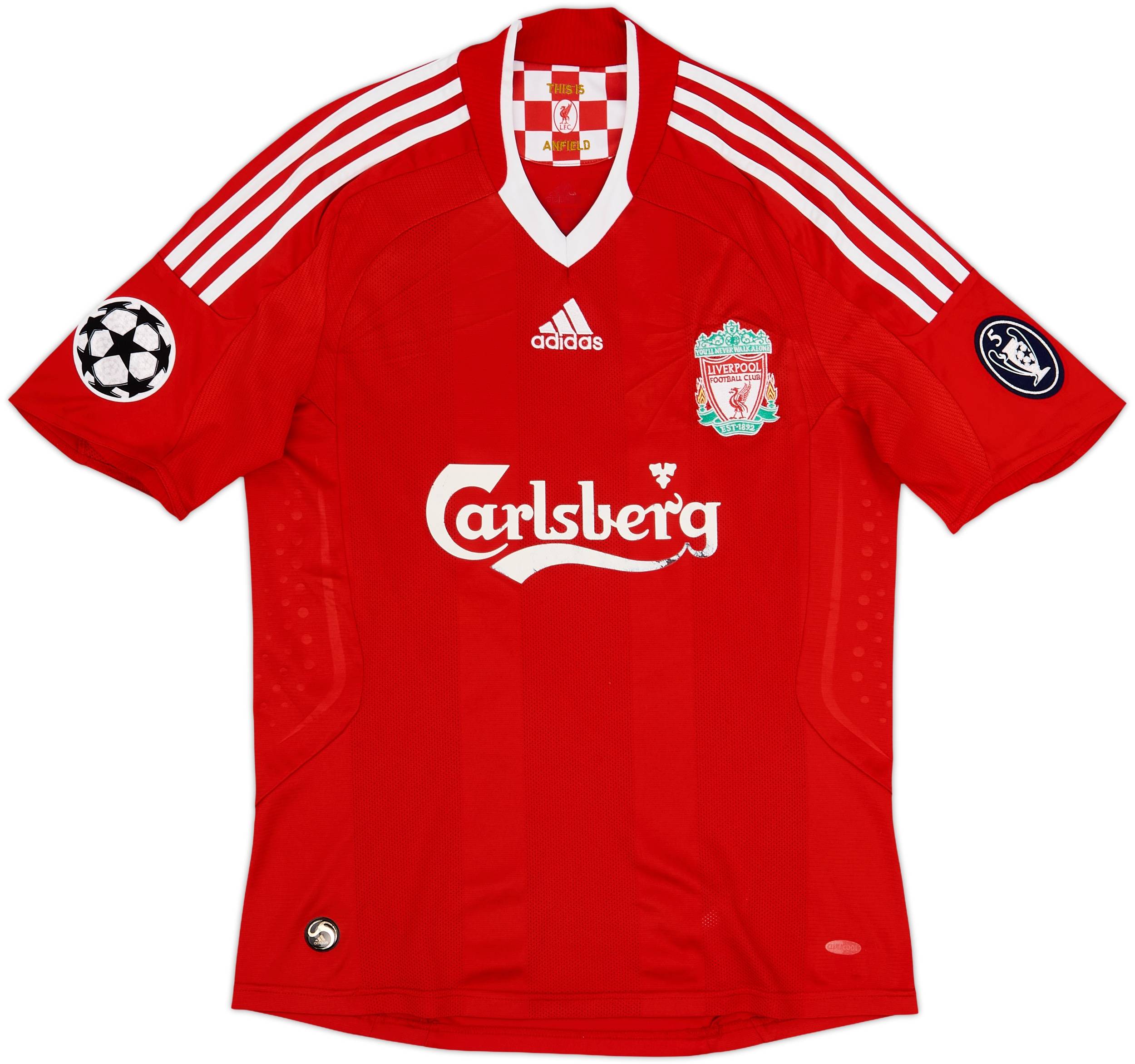 08-09★Liverpool★adidas★サッカーユニフォーム★Torres 2008-10 Liverpool Home Shirt Torres #9 - 6/10 - (S)