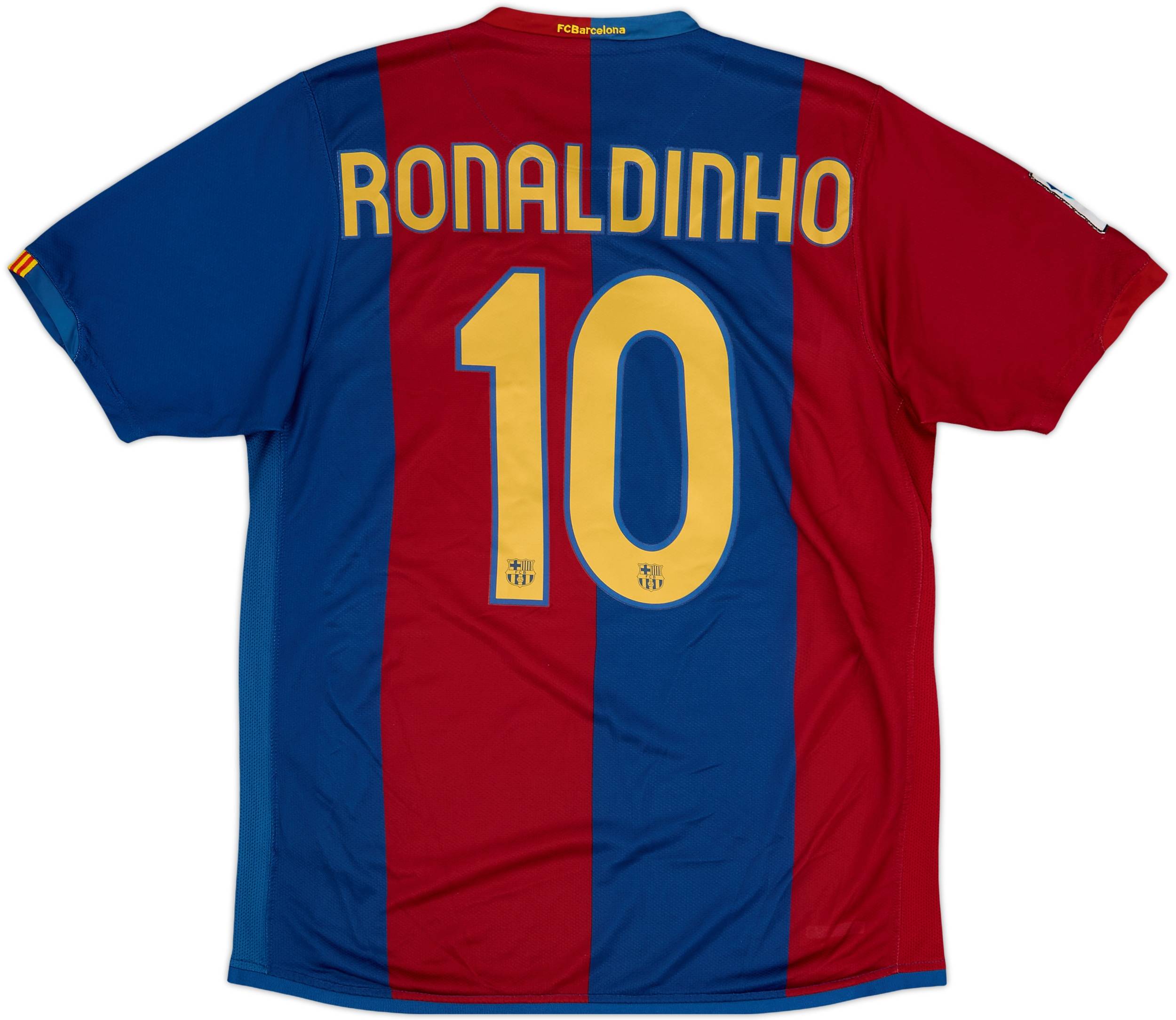 05-06 バルセロナ RONALDINHO 10番 シャツ 半袖 2006-07 Barcelona Home Shirt Ronaldinho #10 - 8/10 - (M)