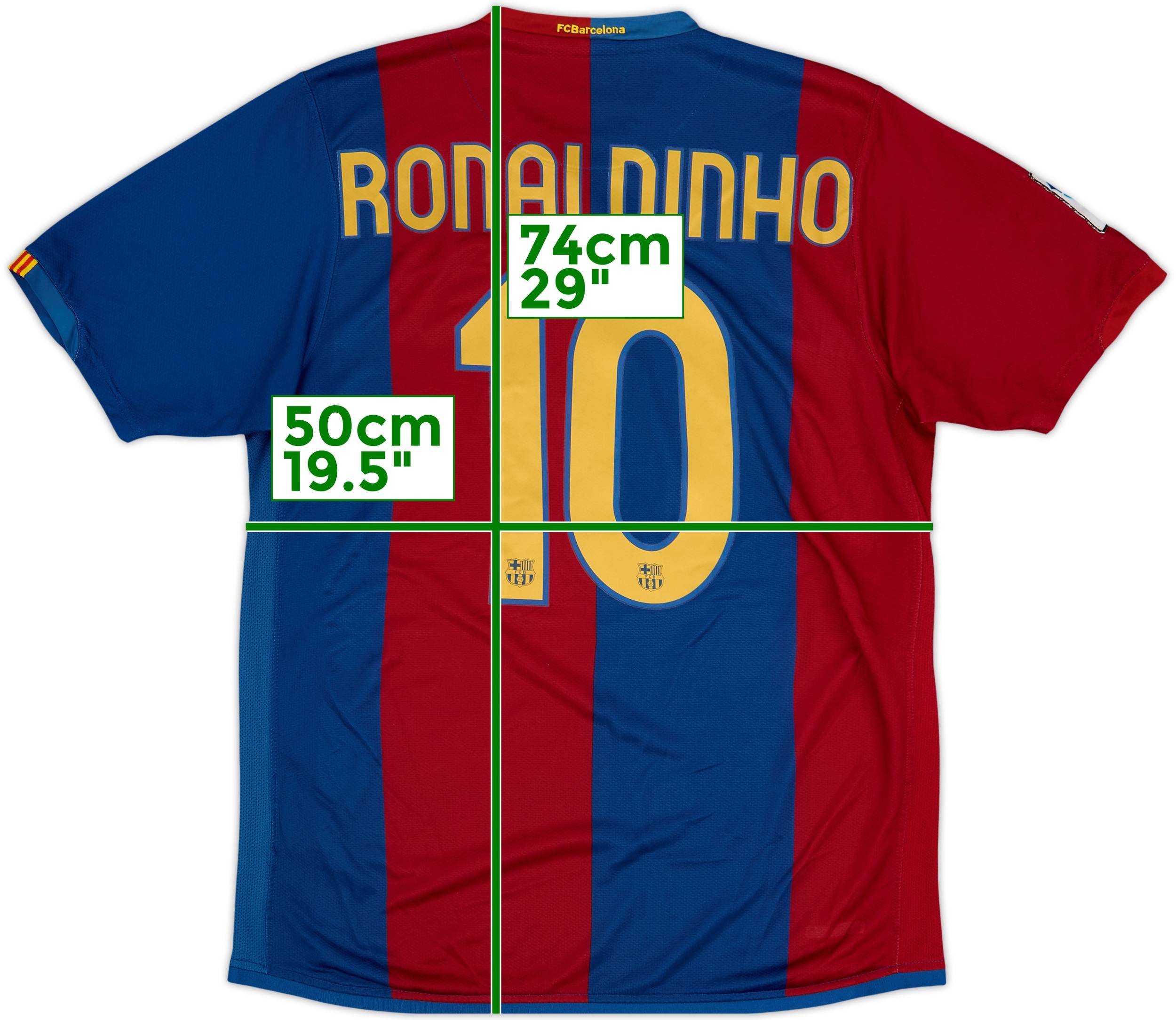 FC Barcelona Ronaldinho 10番 シャツ 2006-07 Barcelona Home Shirt Ronaldinho #10 - 8/10 - (M)