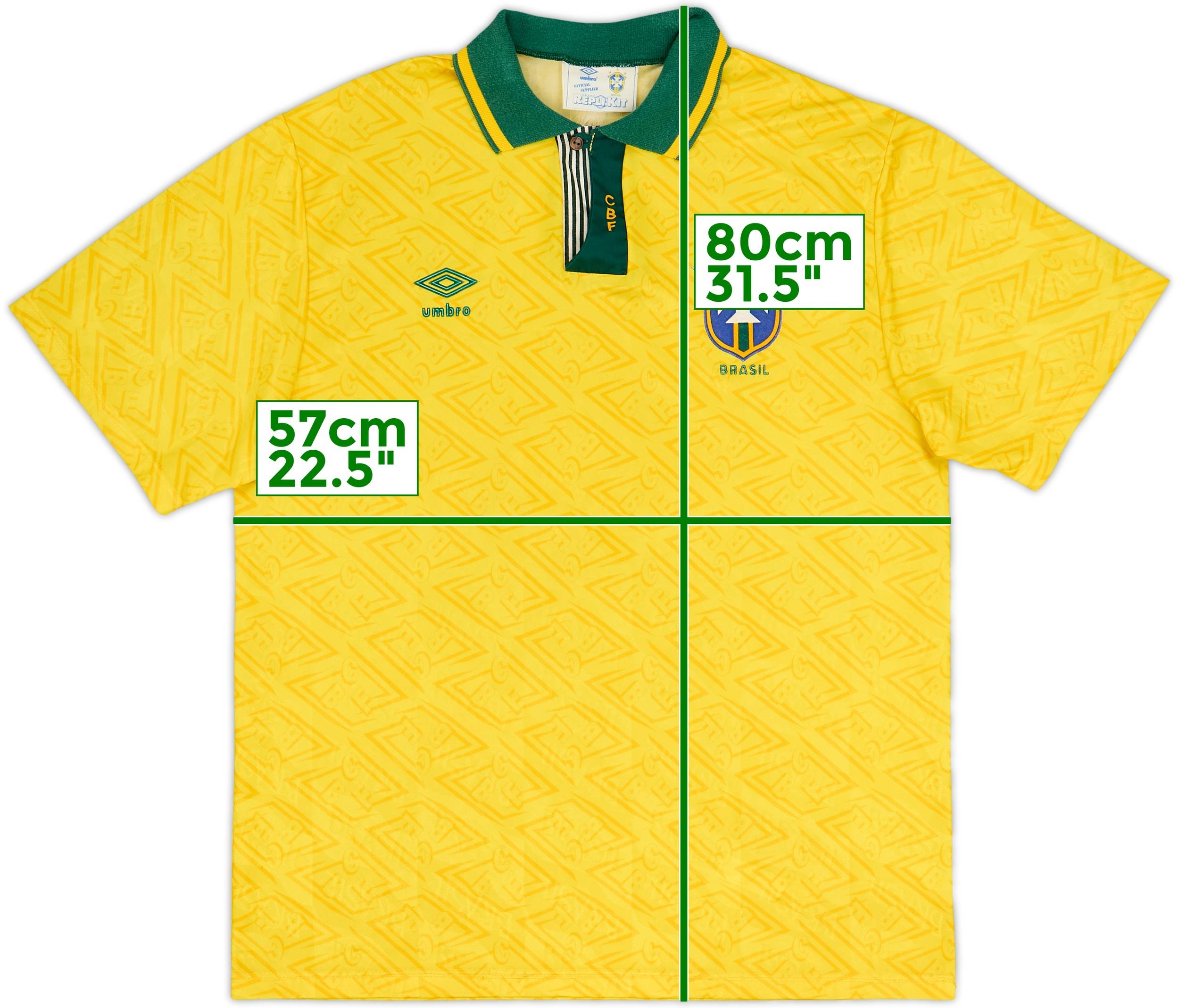 1991-93 Brazil Home Shirt - 9/10 - (L)