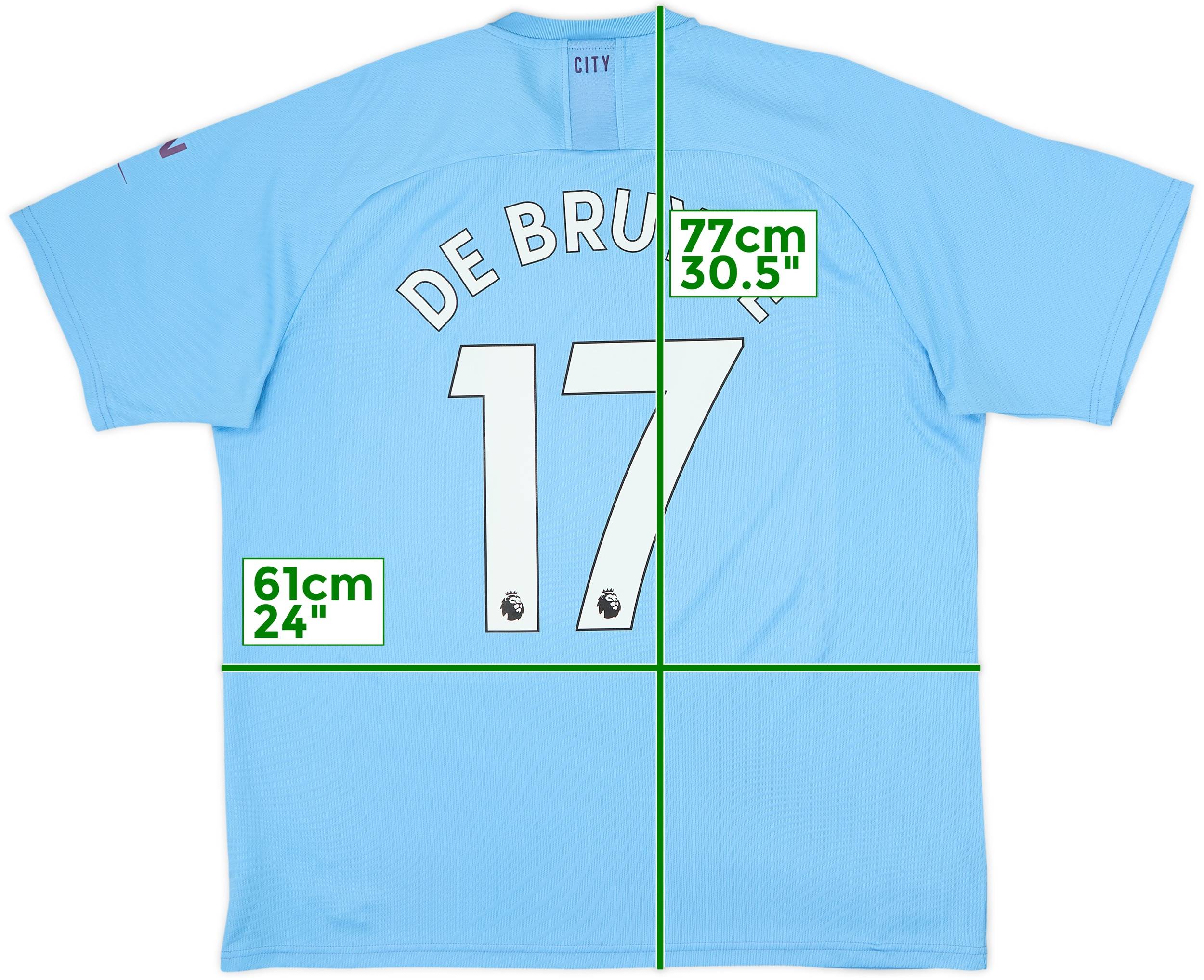 2019-20 Manchester City Home Shirt De Bruyne #17 - 6/10 - (XXL)