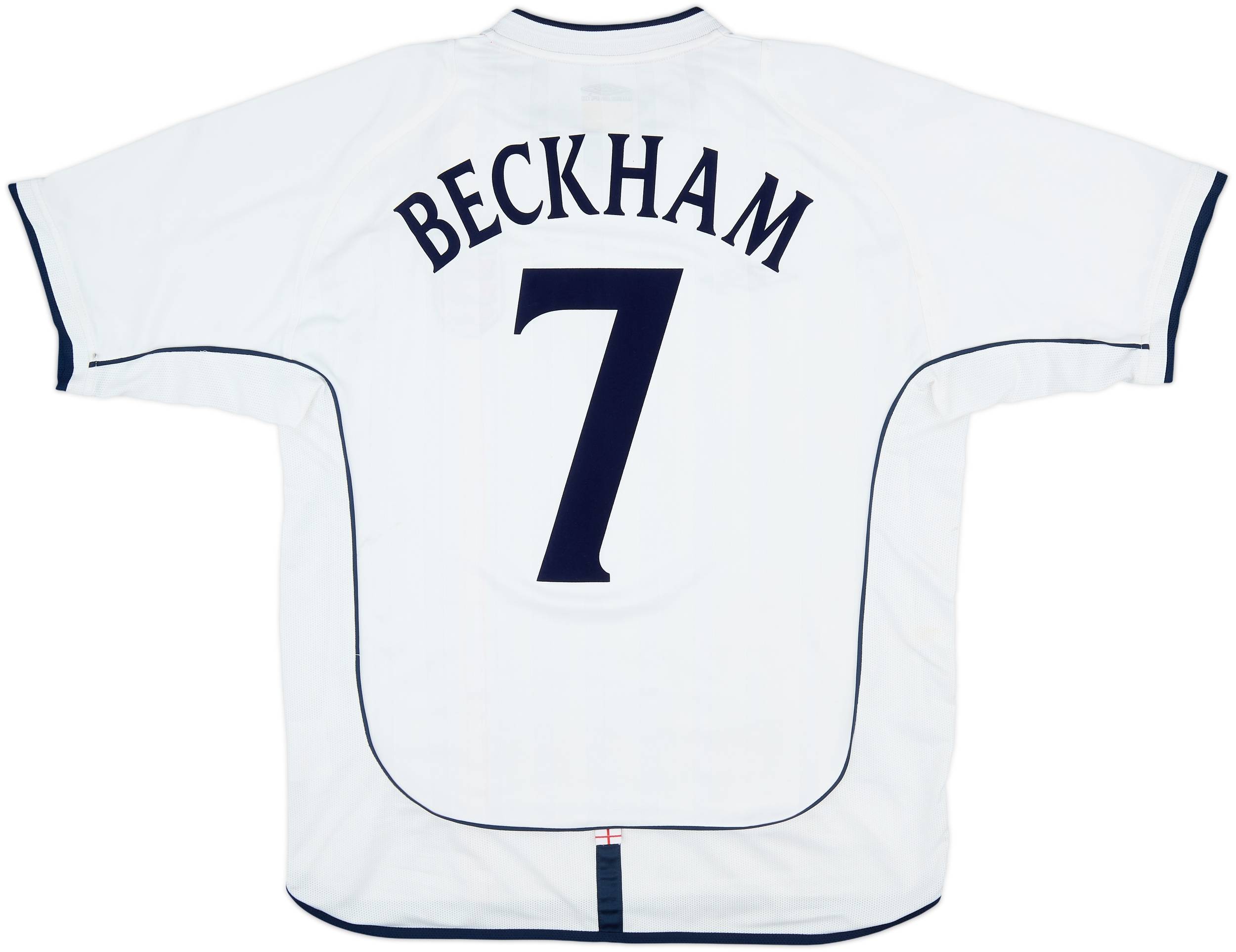 2001-03 England Home Shirt Beckham #7 - 6/10 - (L)