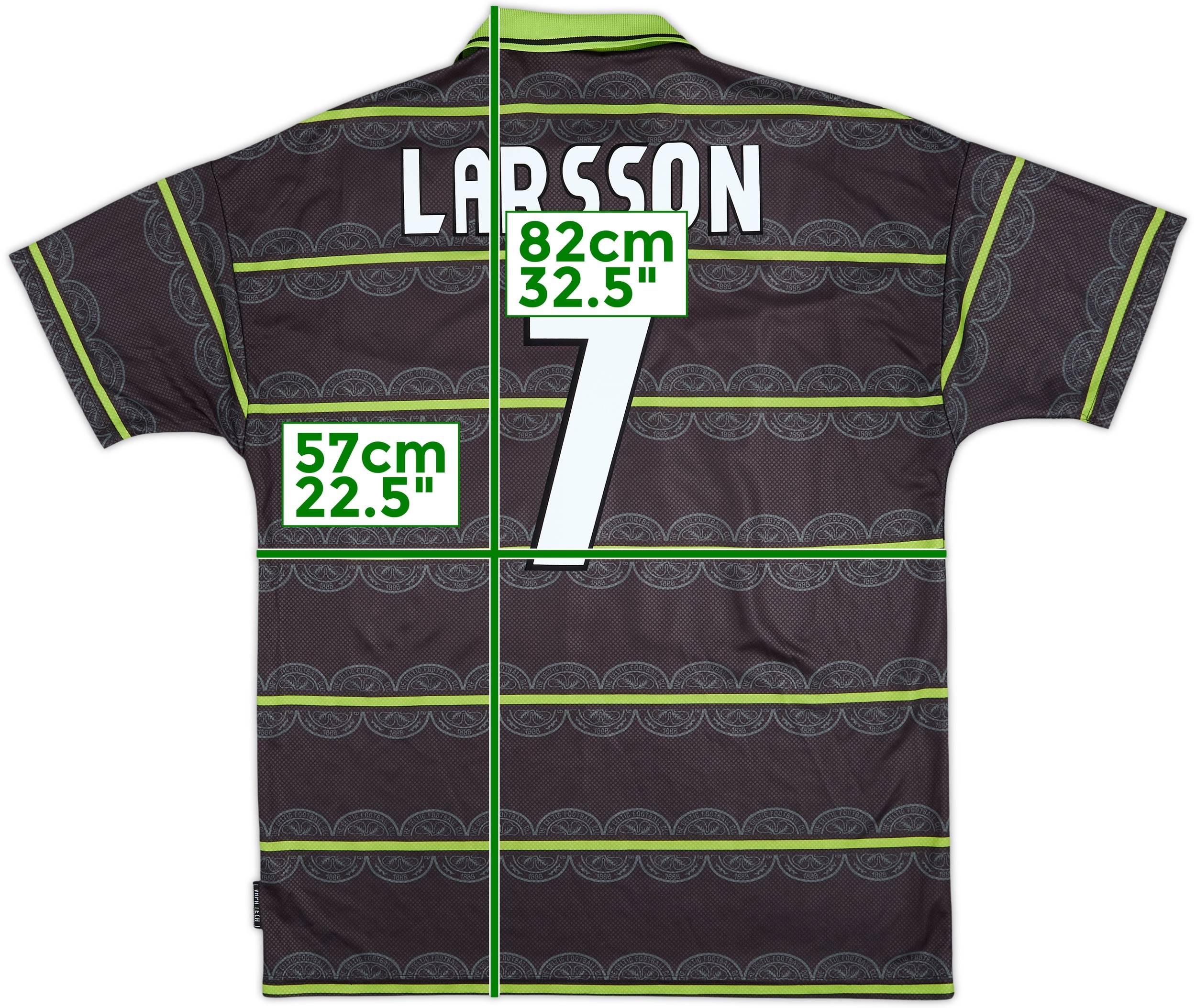 1998-99 Celtic Away Shirt Larsson #7 - 8/10 - (XL)