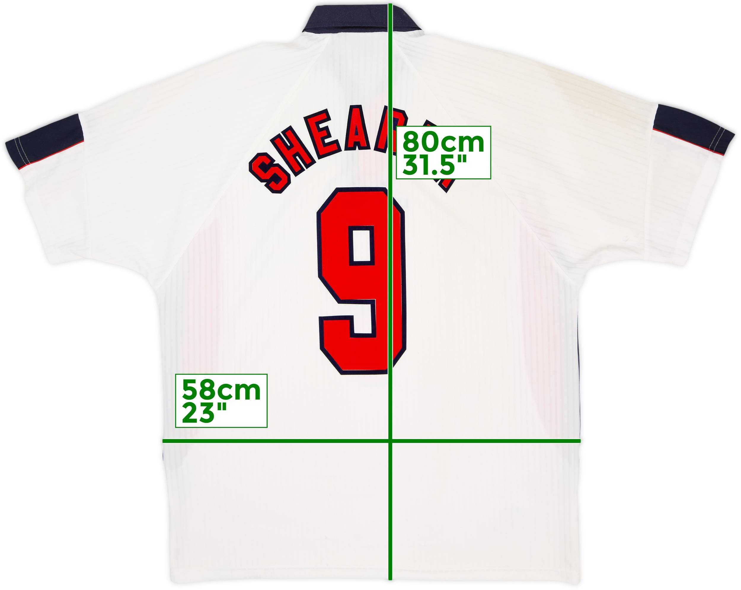 1997-99 England Home Shirt Shearer #9 - 5/10 - (XL)