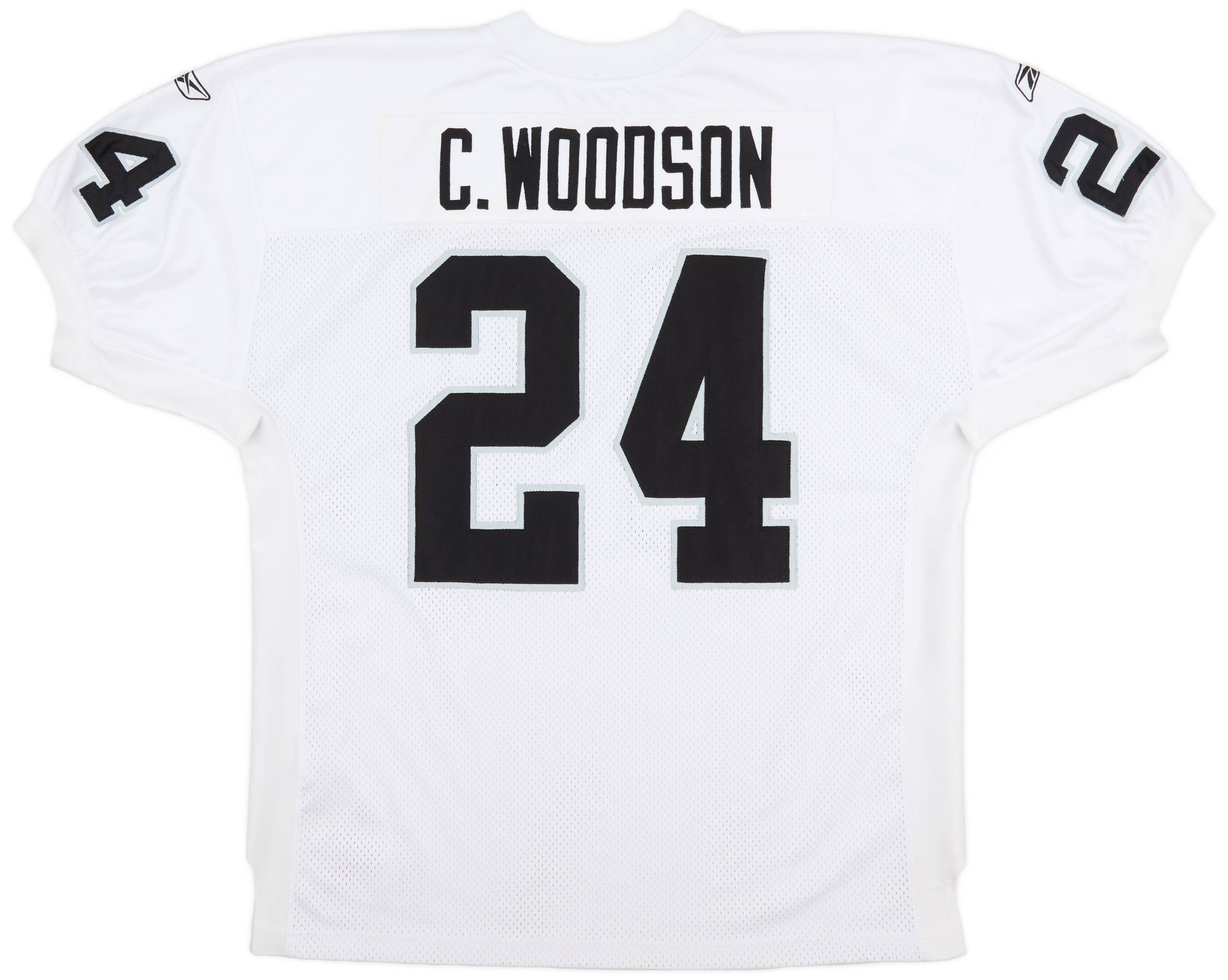 2002-04 Oakland Raiders C. Woodson #24 Reebok Authentic Away