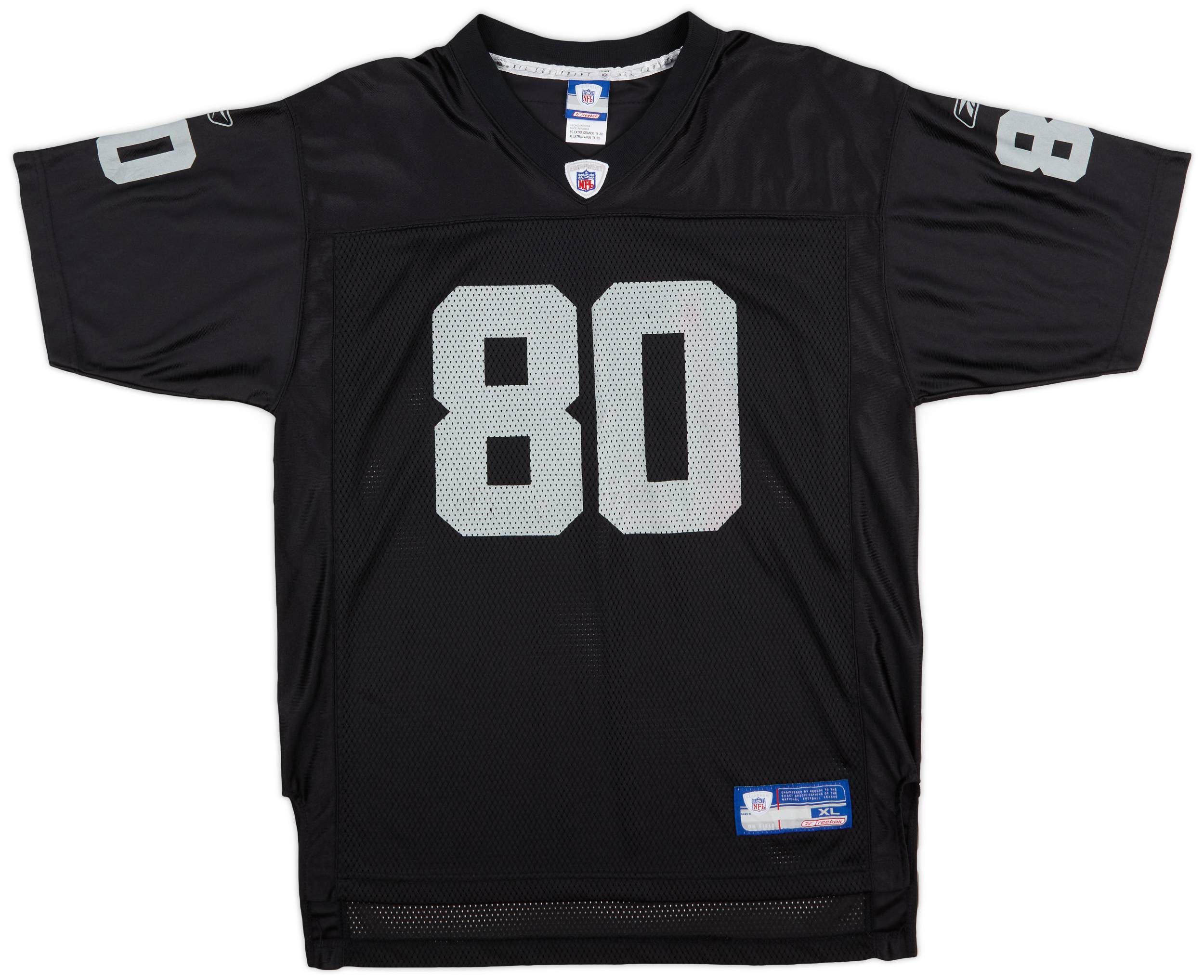 2002 04 Oakland Raiders Rice 80 Reebok On Field Home Jersey Very Good XL.Kids