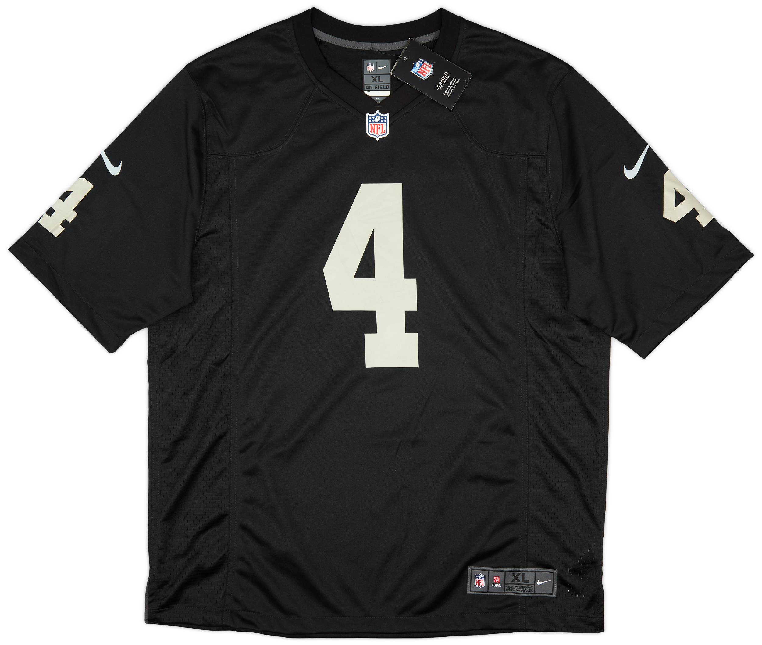 2020 22 Las Vegas Raiders Carr 4 Nike Game Home Jersey XL