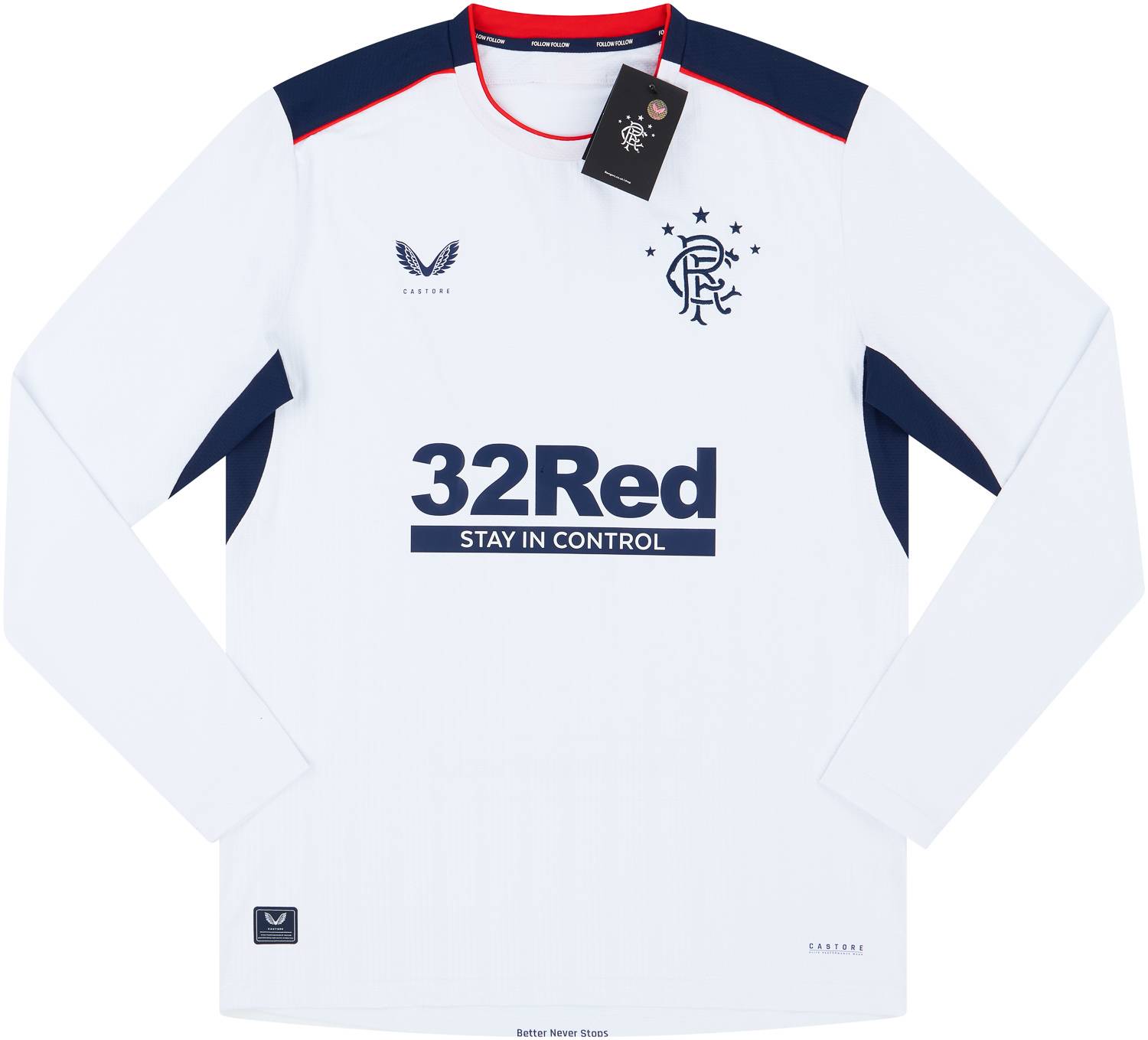 2020-21 Rangers Player Issue Pro Away L/S Shirt