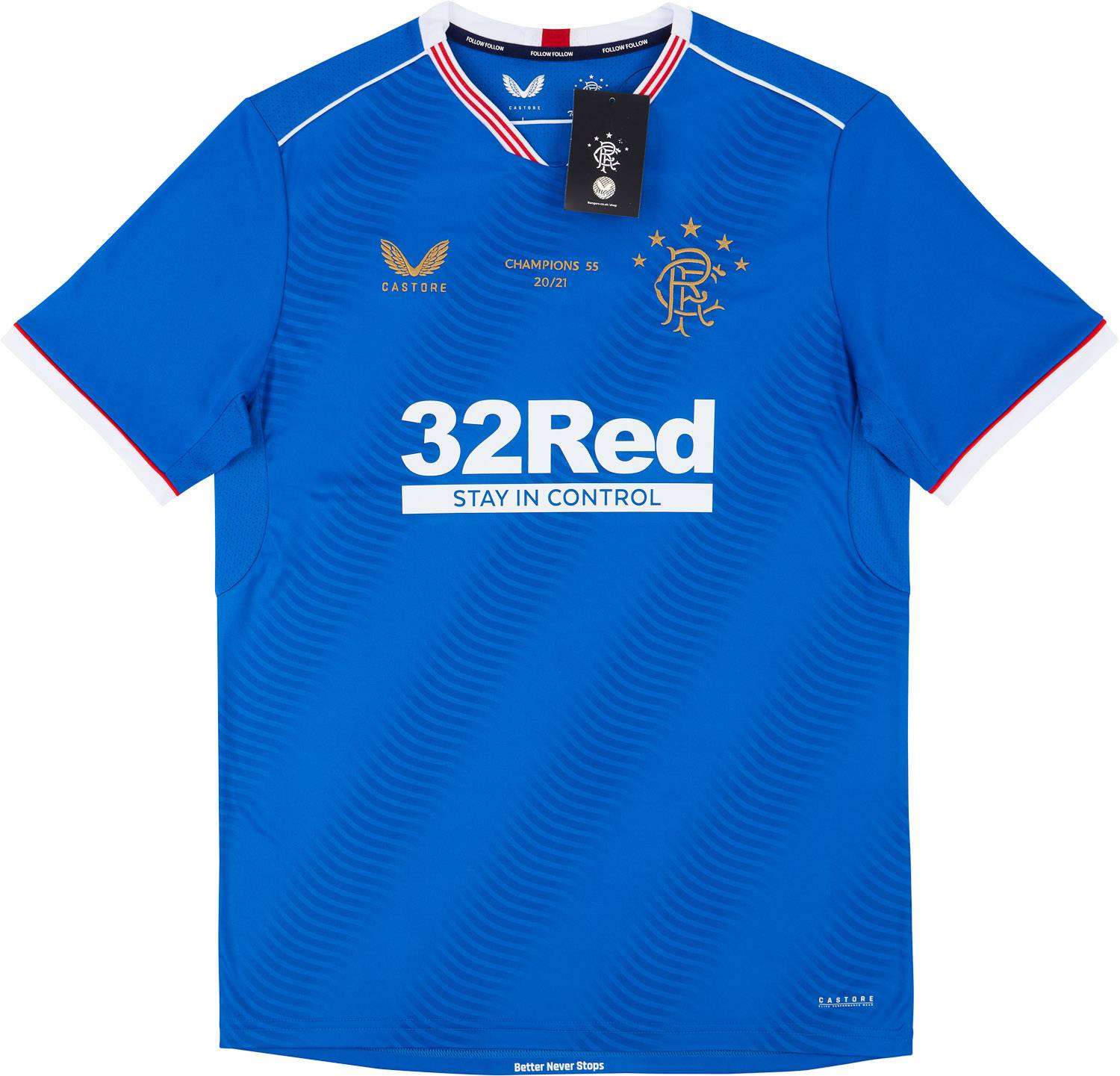 2020 21 Rangers Special Edition Champions 55 20 21 Home Shirt