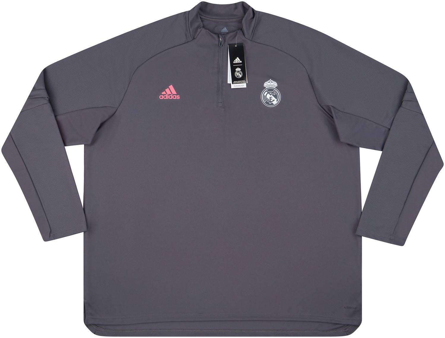 2020-21 Real Madrid adidas 1/2 Zip Training Top - NEW