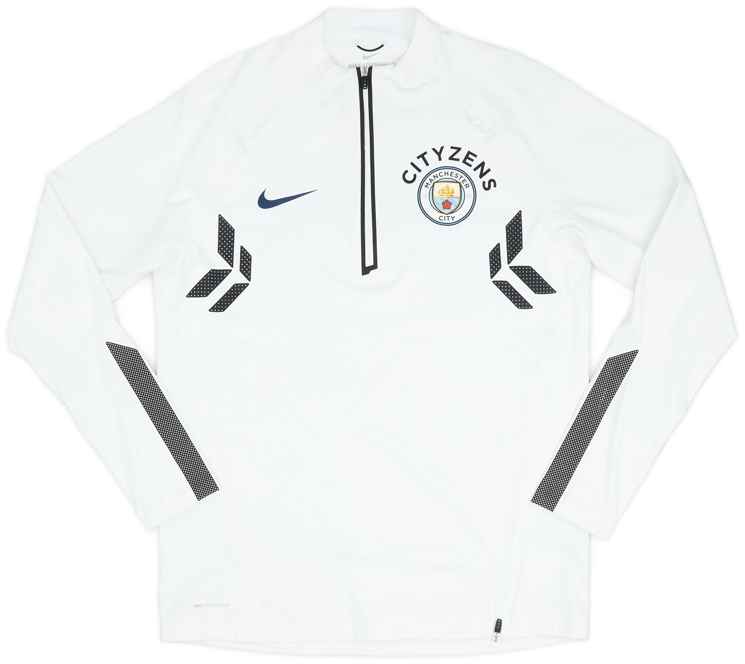 2018 19 Manchester City Nike Authentic 1 4 Zip AeroShield Drill Top Excellent 9 10 M