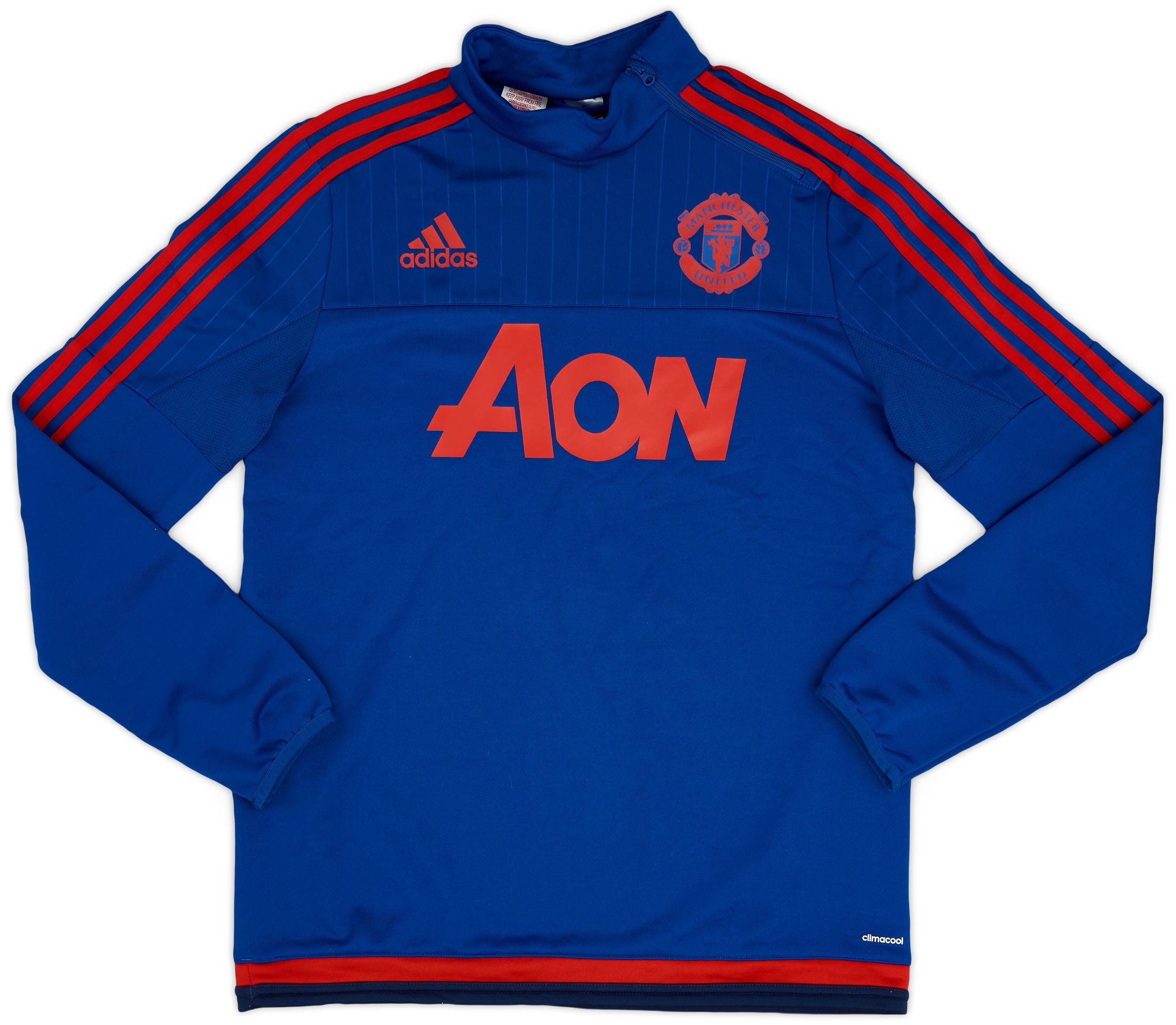 2015-16 Manchester United adidas 1/4 Zip Drill Top - 9/10 - (XL.Boys)