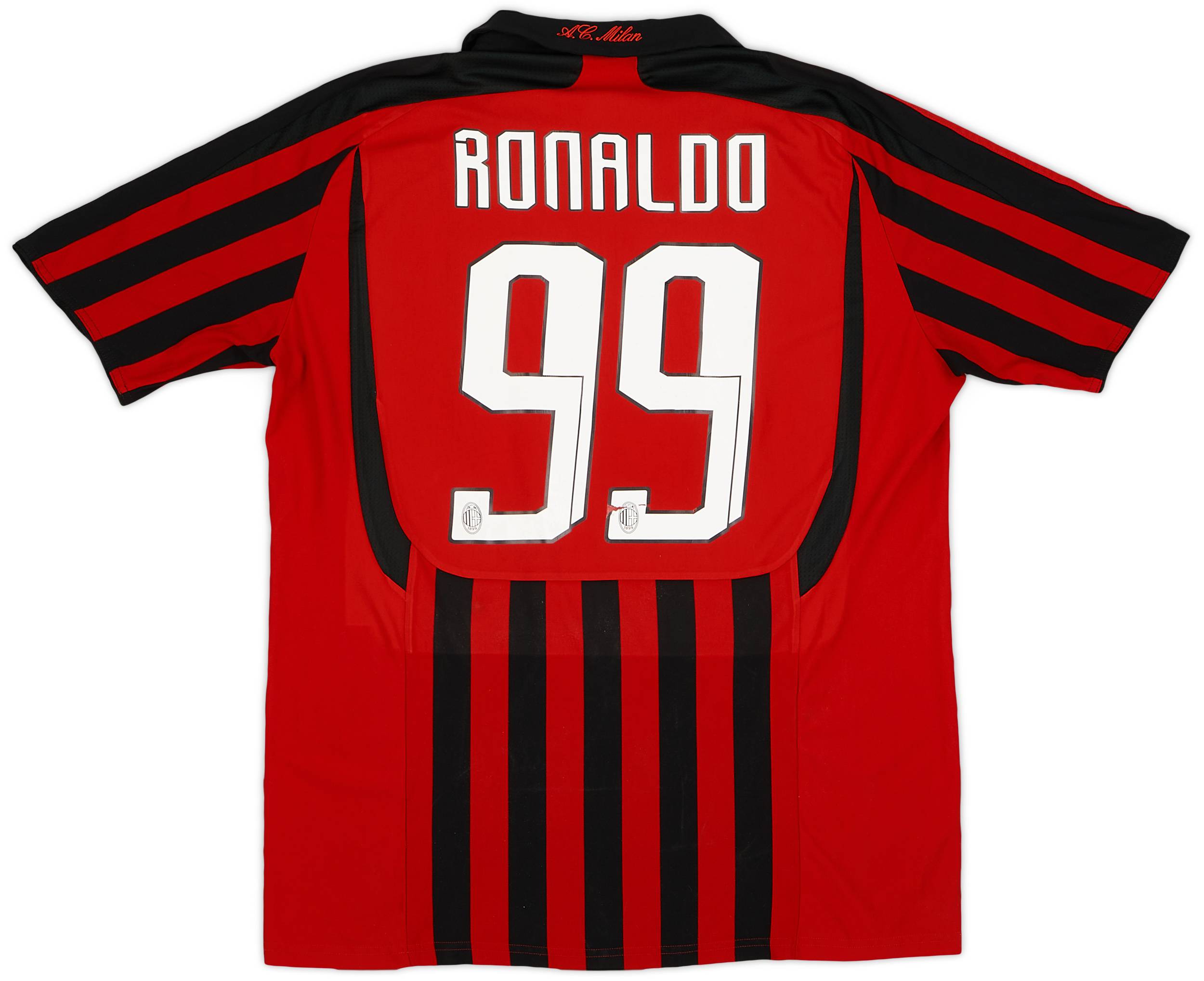 2007-08 AC Milan Home Shirt Ronaldo #99 - 7/10 - (L)